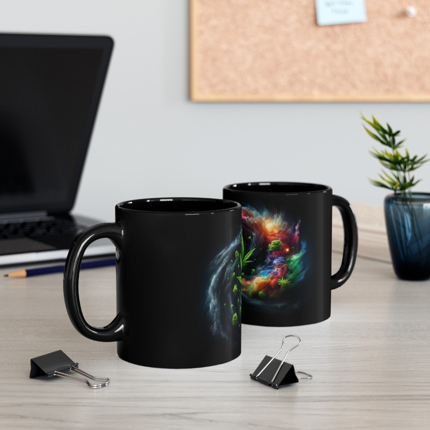 COSMIC WEED STORM - 420 Coffee Mug (11oz) BLACK