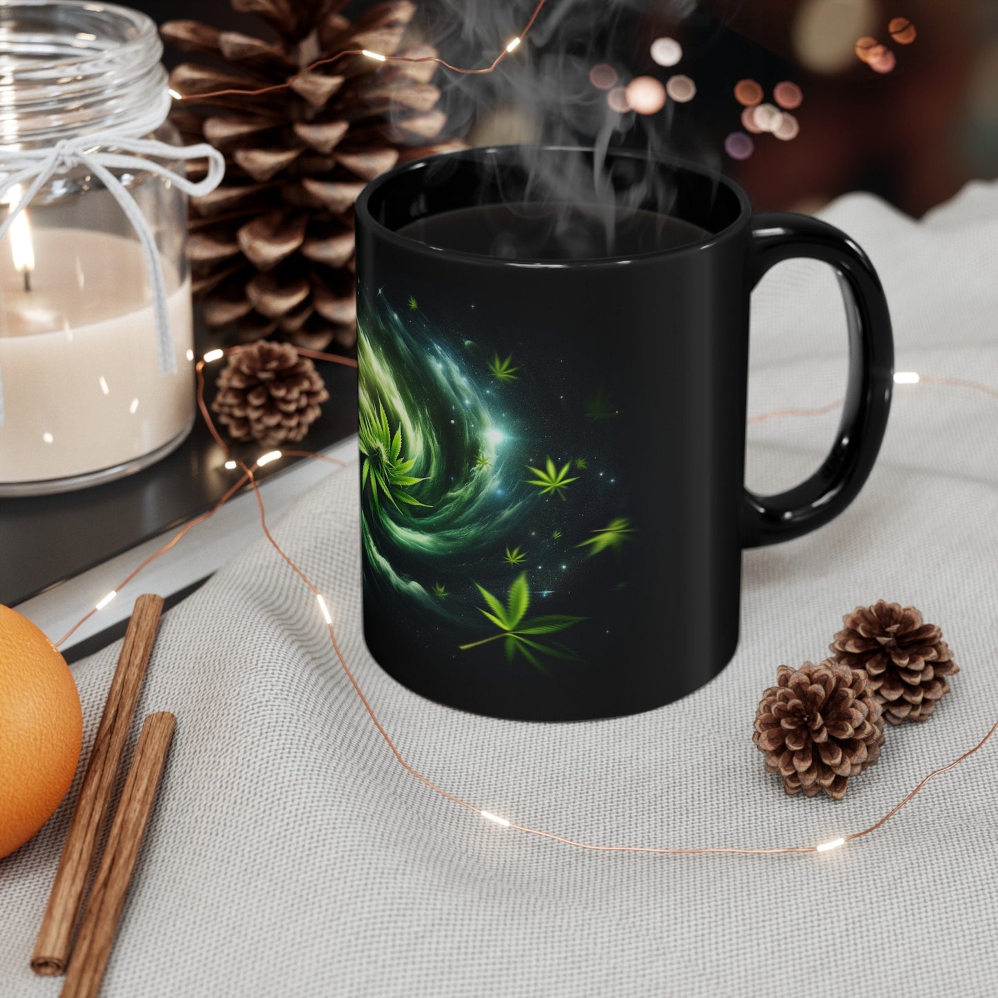 WEED GALAXY MUG - Weed Coffee Mug (11oz) BLACK