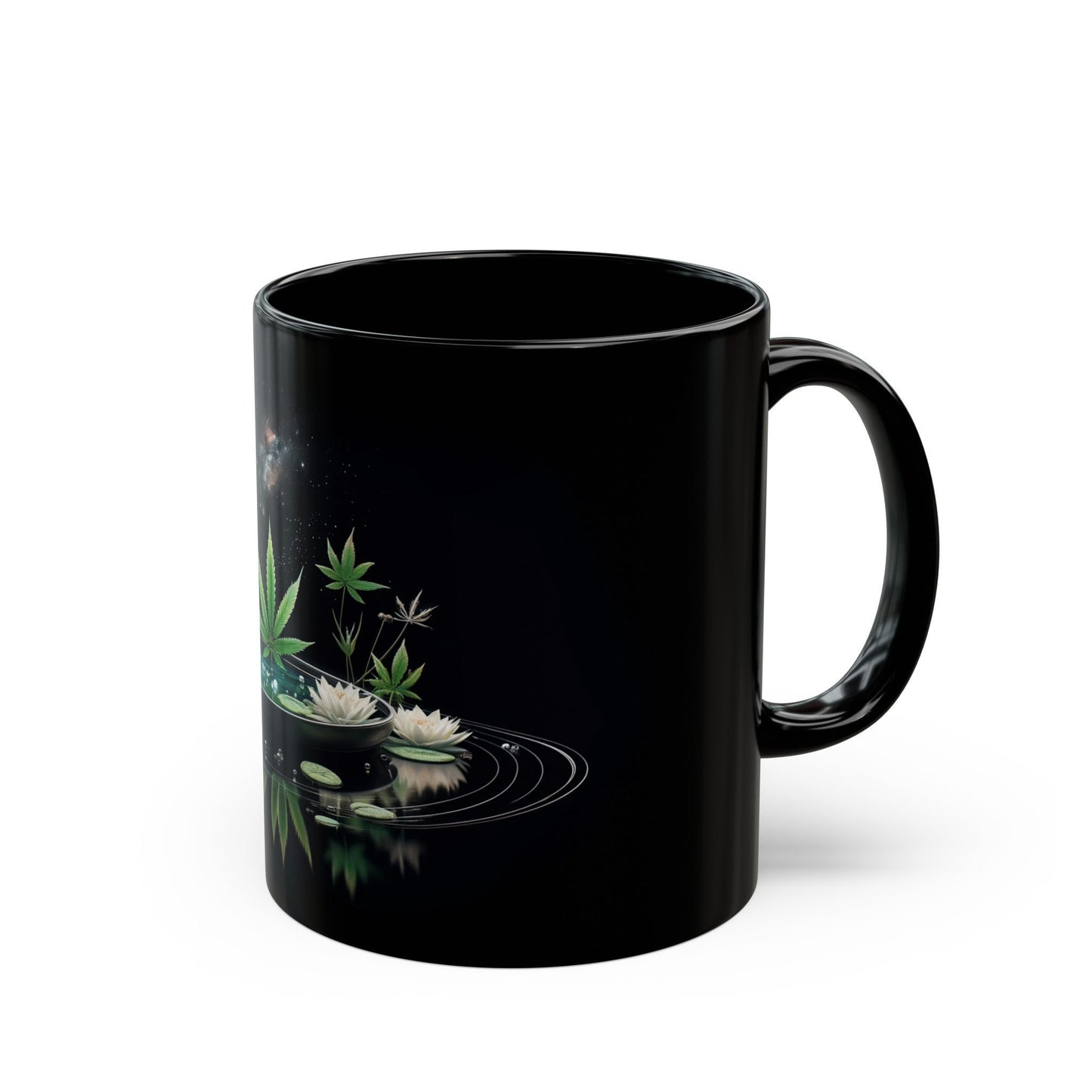 420 SPACE POND - Weed Coffee Mug (11oz) BLACK