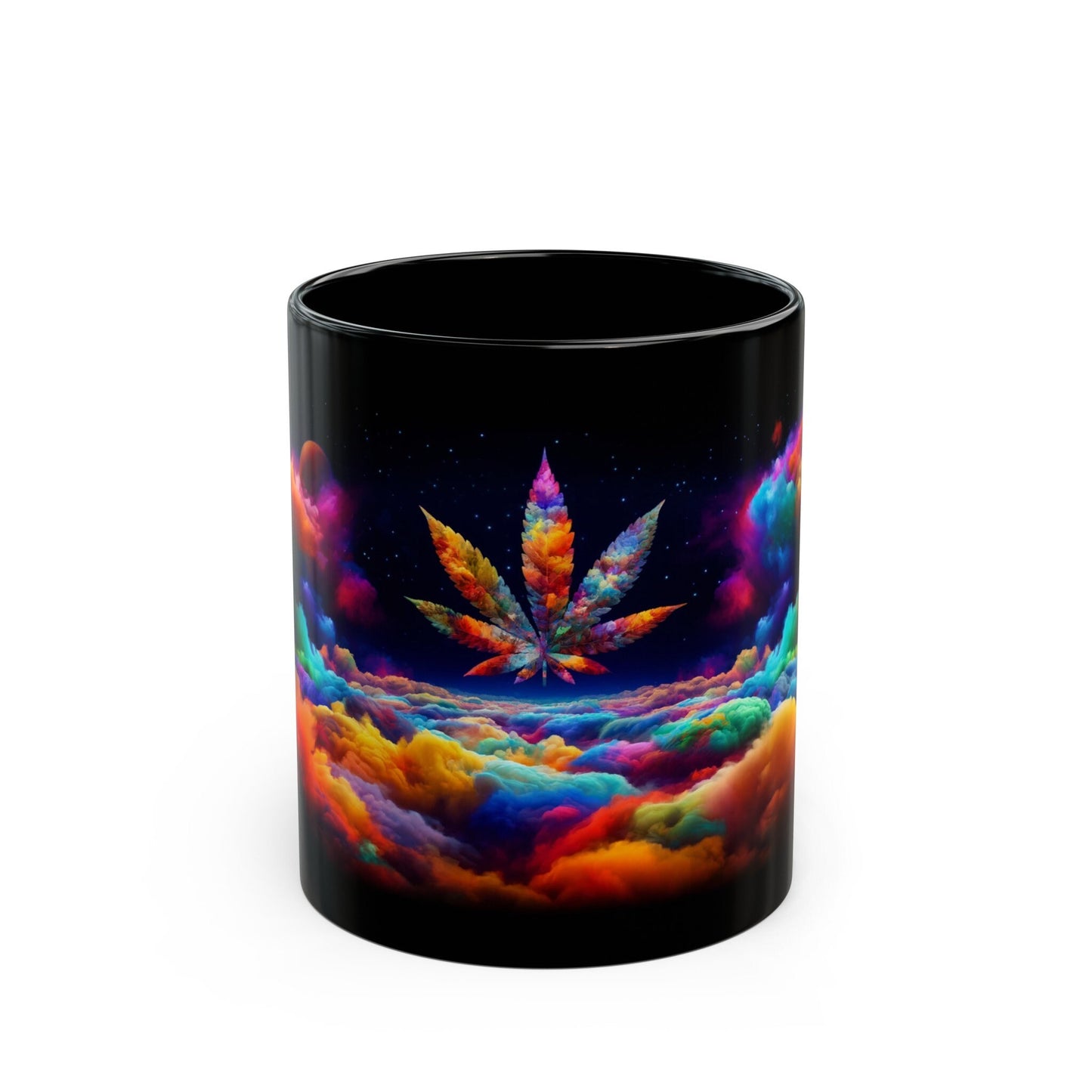420 SPACE CLOUDS - Weed Coffee Mug (11oz) BLACK