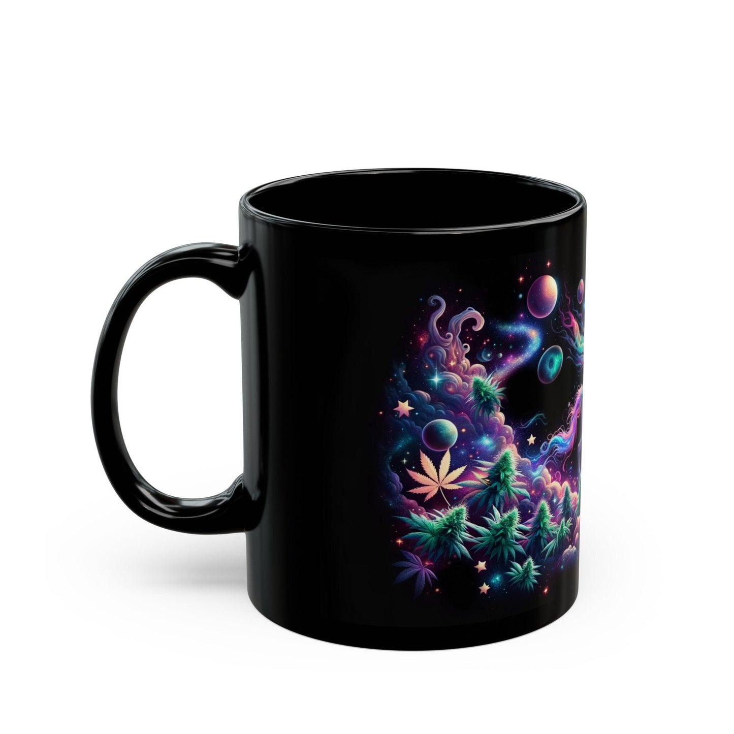 420 SPACE UNICORN MUG - Weed Mug (11oz) BLACK