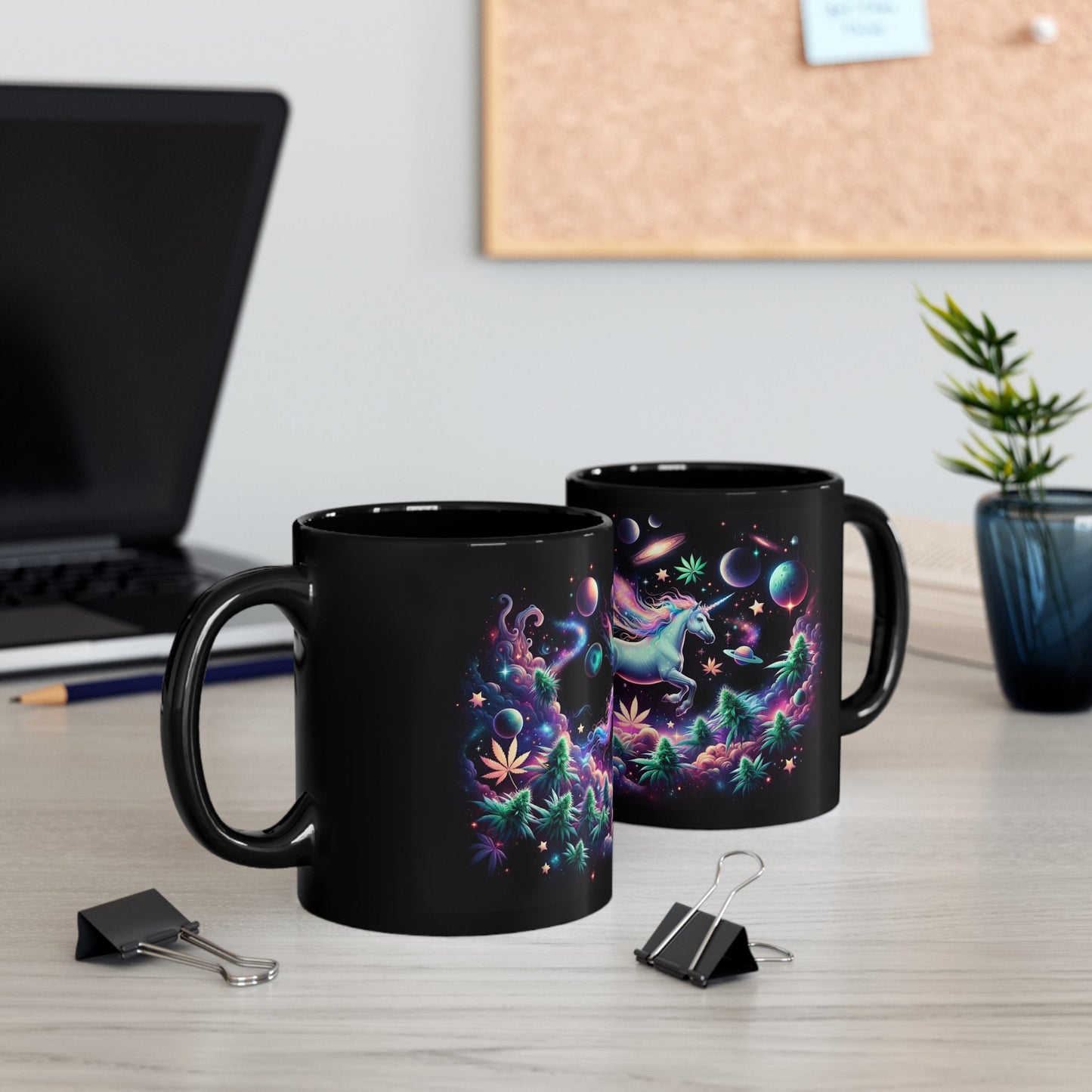 420 SPACE UNICORN MUG - Weed Mug (11oz) BLACK