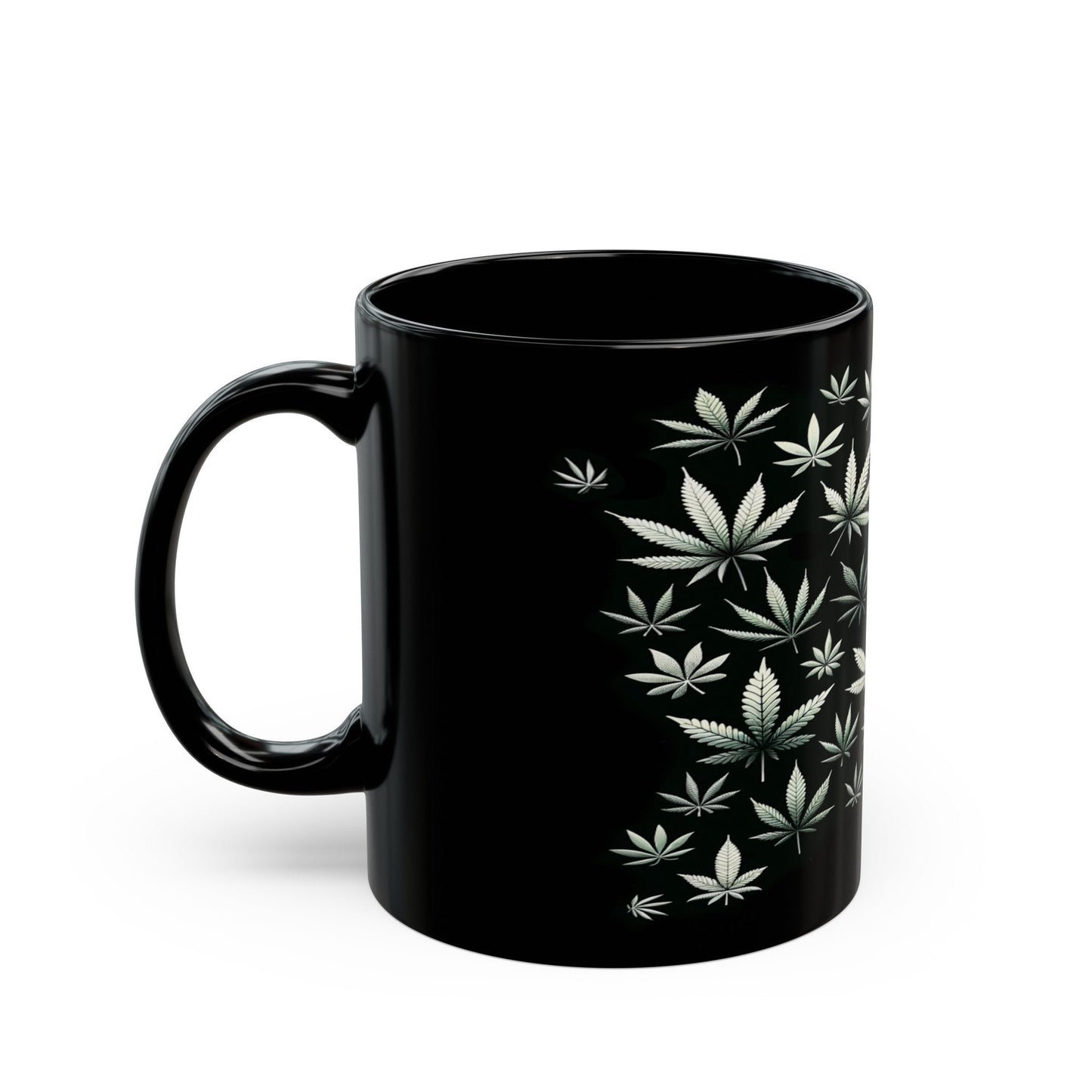 WEED LEAVES MUG - Weed Coffee Mug (11oz) BLACK