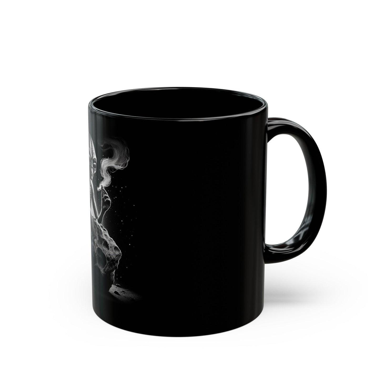 ASTROID ALIEN MUG - Weed Coffee Mug (11oz) BLACK