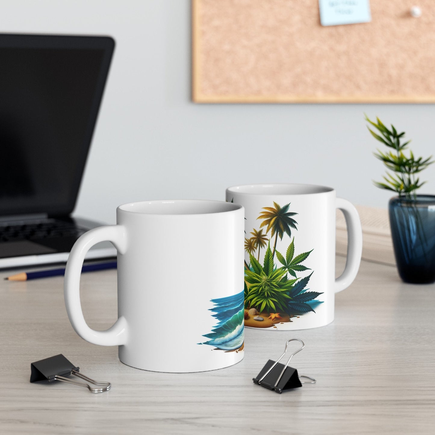 TROPICAL WEED BEACH - 420 Coffee Mug (11oz)