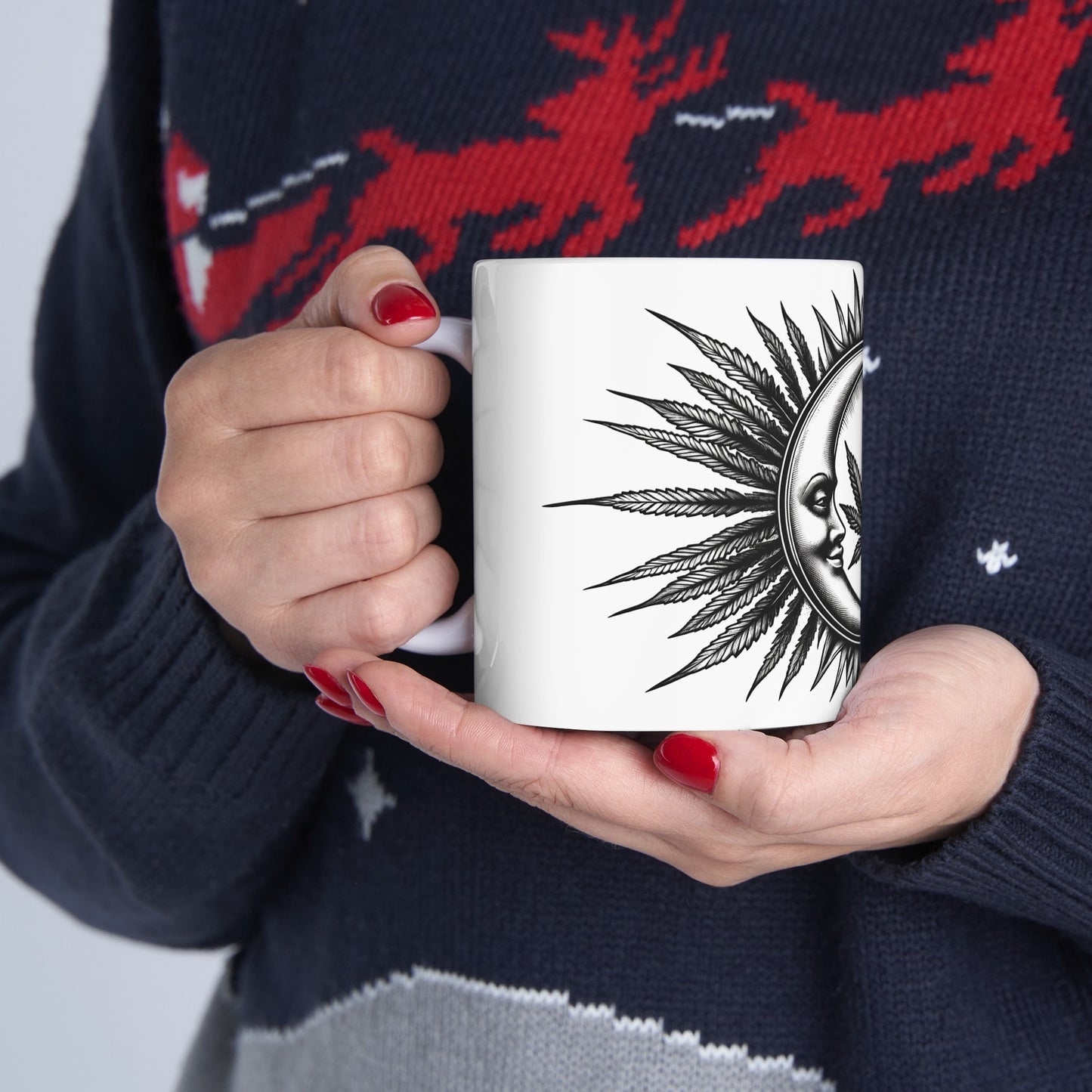 WEED LEAF MOON - Coffee Weed Mug (11oz)
