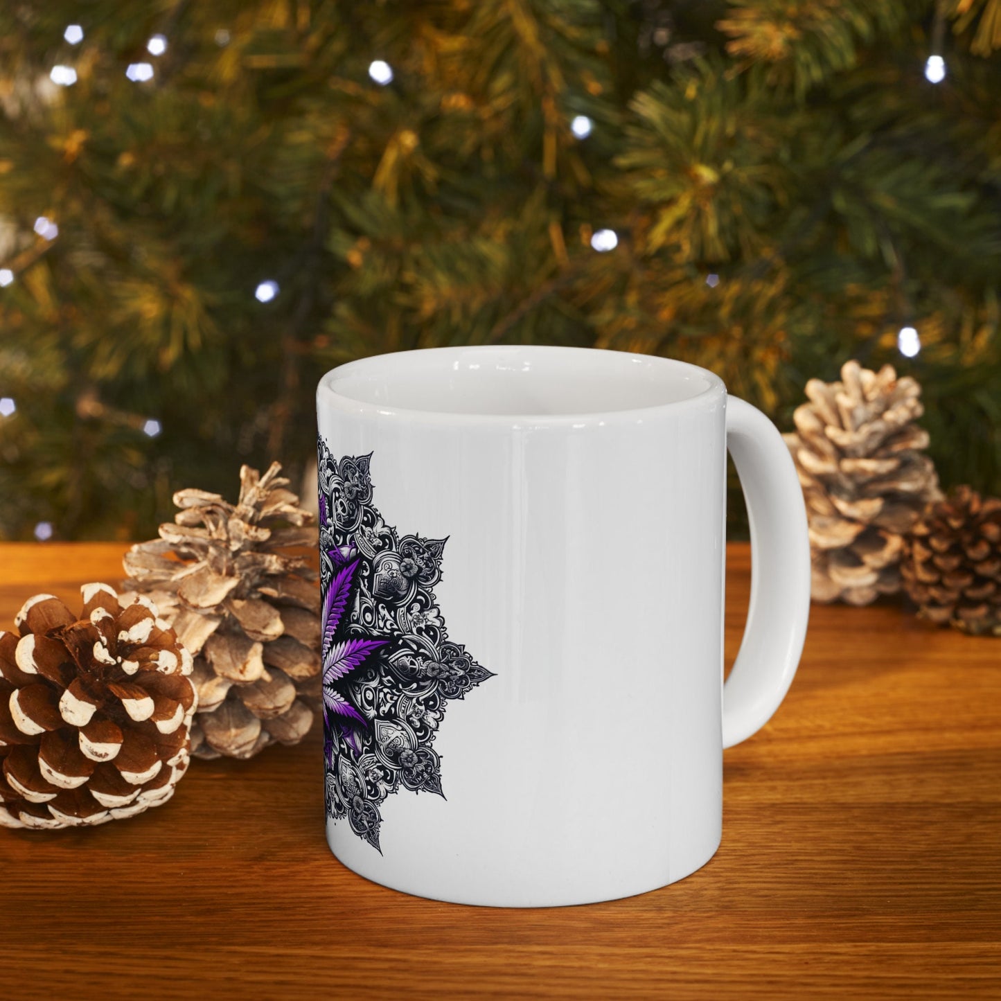 PURPLE WEED MANDALA - Coffee Weed Mug (11oz)