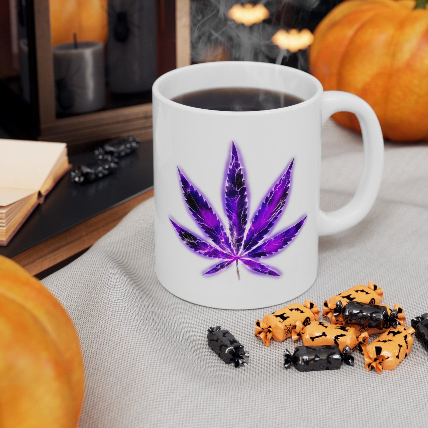 ELECTRIC PURPLE LEAF - Coffee Weed Mug (11oz) Dual Sided