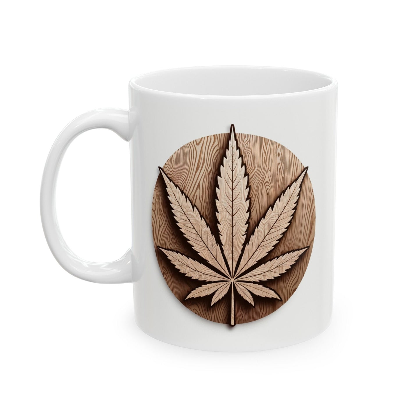 WOODEN WEED LEAF - Coffee Weed Mug (11oz)