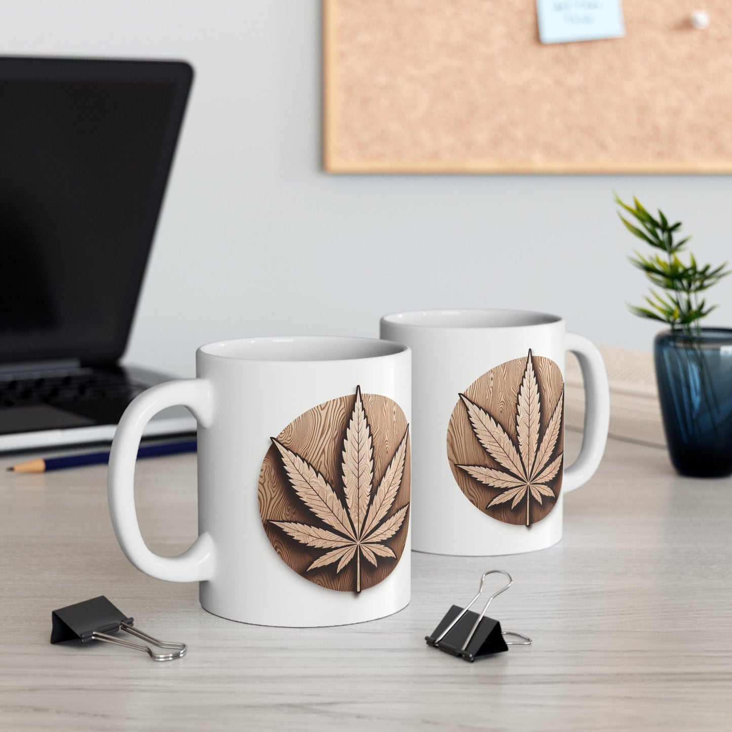WOODEN WEED LEAF - Coffee Weed Mug (11oz)