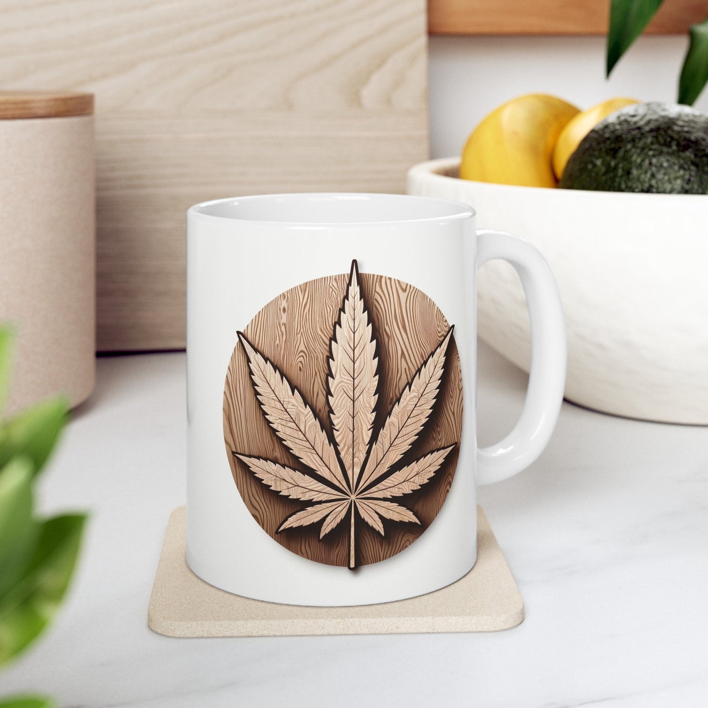 WOODEN WEED LEAF - Coffee Weed Mug (11oz)