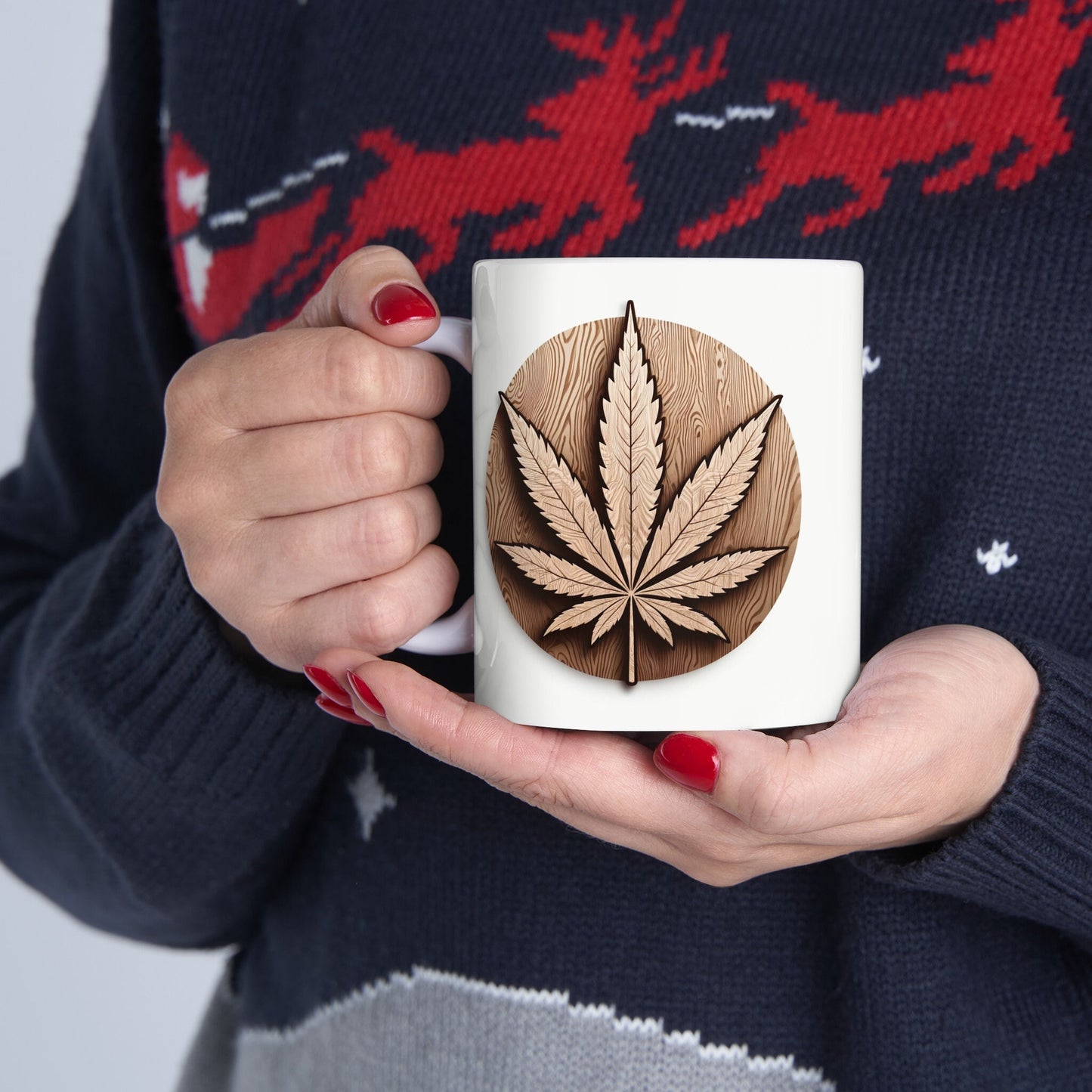 WOODEN WEED LEAF - Coffee Weed Mug (11oz)