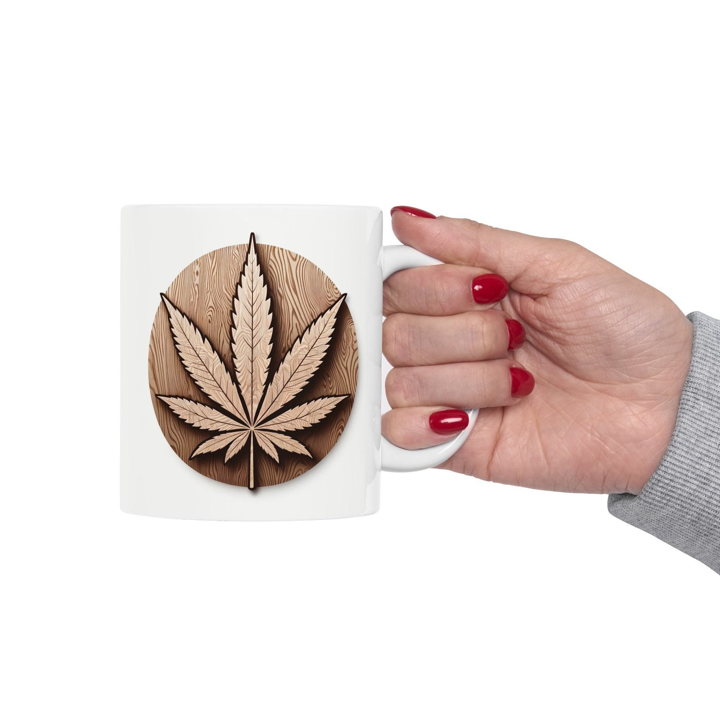 WOODEN WEED LEAF - Coffee Weed Mug (11oz)