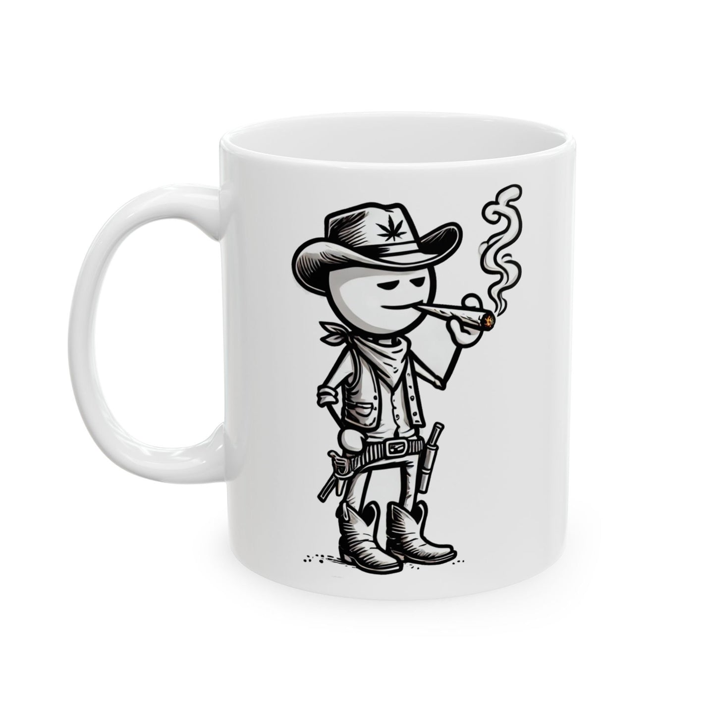 COWBOY STICK FIGURE - WEED Coffee Mug (11oz) Dual Sided