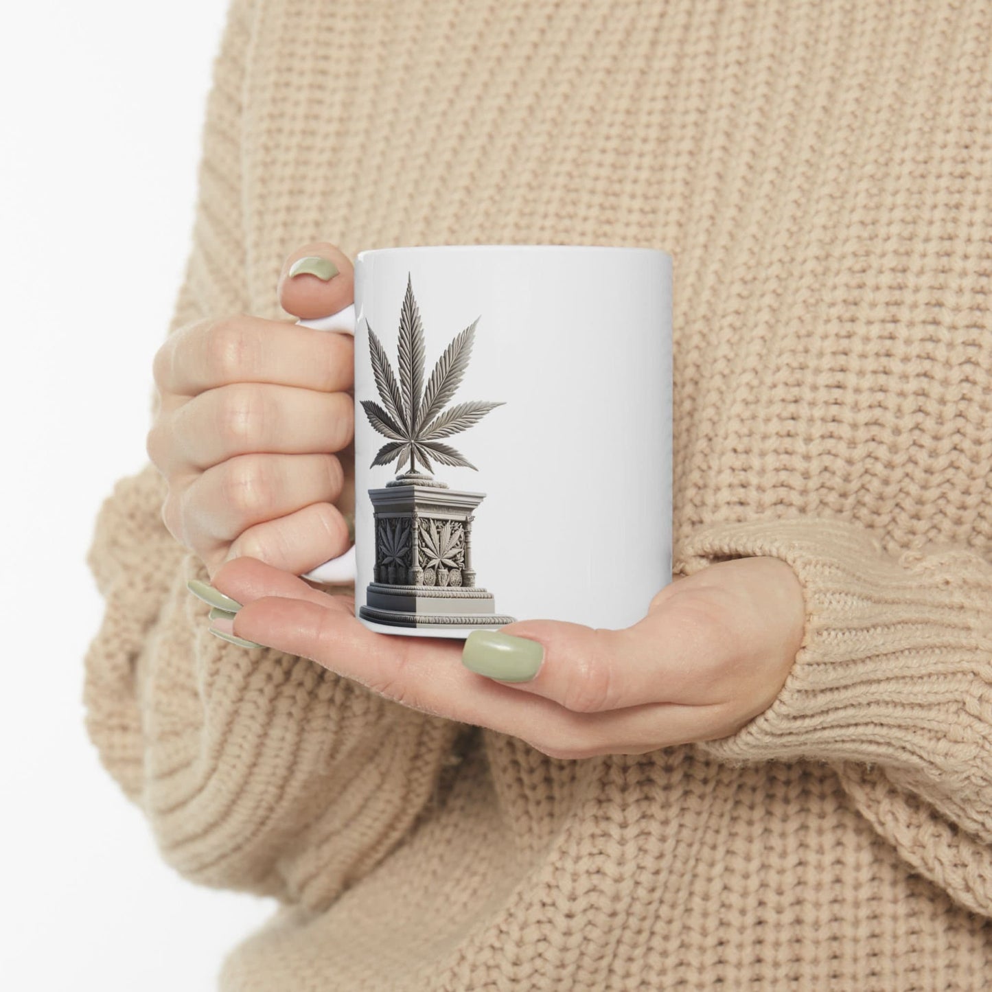 WEED LEAF STATUE - Cannabis Coffee Mug (11oz)