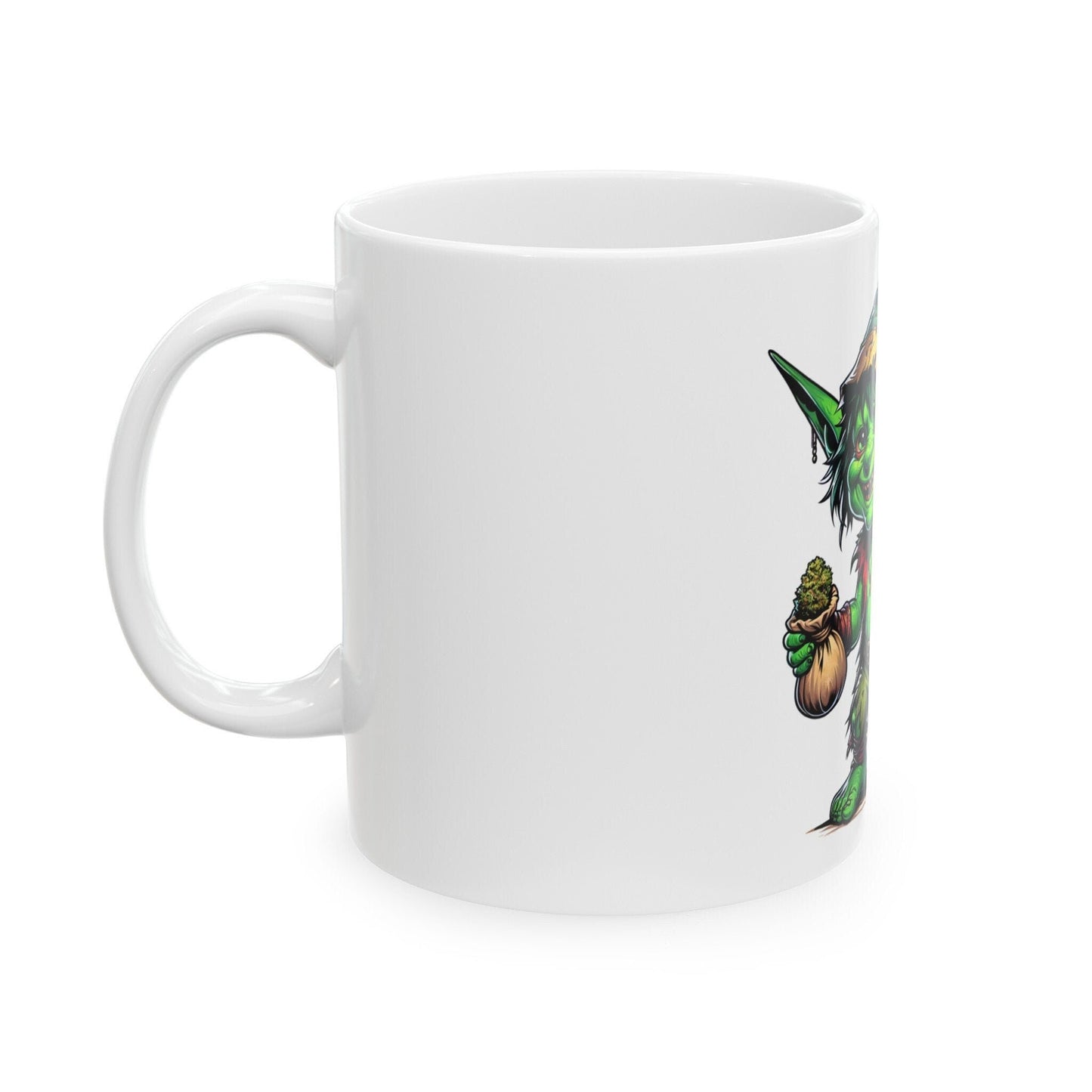 WEED GOBLIN - Weed Coffee Mug (11oz) - Perfect Weed Gift for Weed Smokers, Stoners, Growers; Wake and Bake / 420 Weed / Marijuana Gift