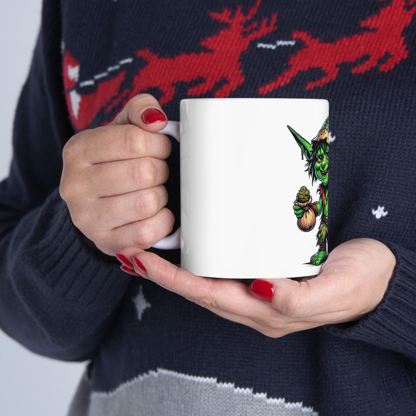 WEED GOBLIN - Weed Coffee Mug (11oz) - Perfect Weed Gift for Weed Smokers, Stoners, Growers; Wake and Bake / 420 Weed / Marijuana Gift