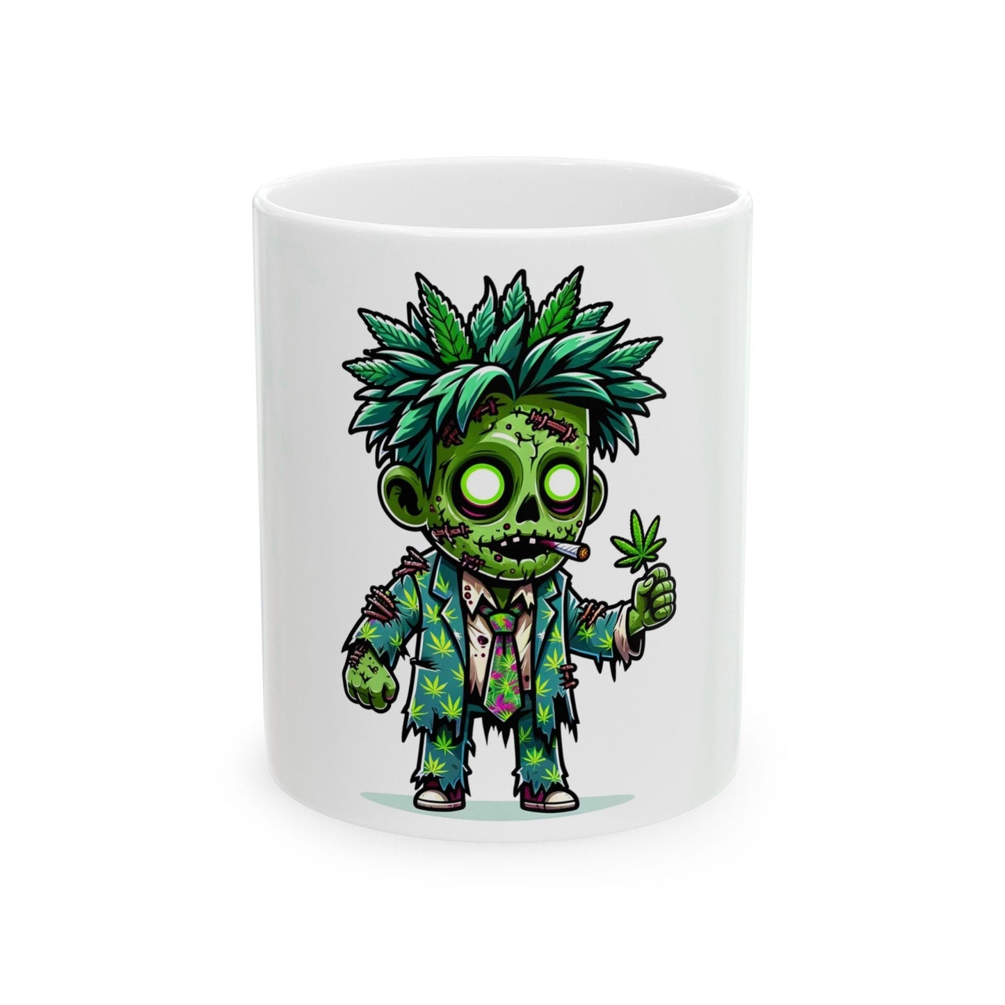WEED ZOMBIE - Weed Coffee Mug (11oz) - Perfect Weed Gift for Weed Smokers, Stoners, Growers; Wake & Bake / 420 Weed / Marijuana Gift