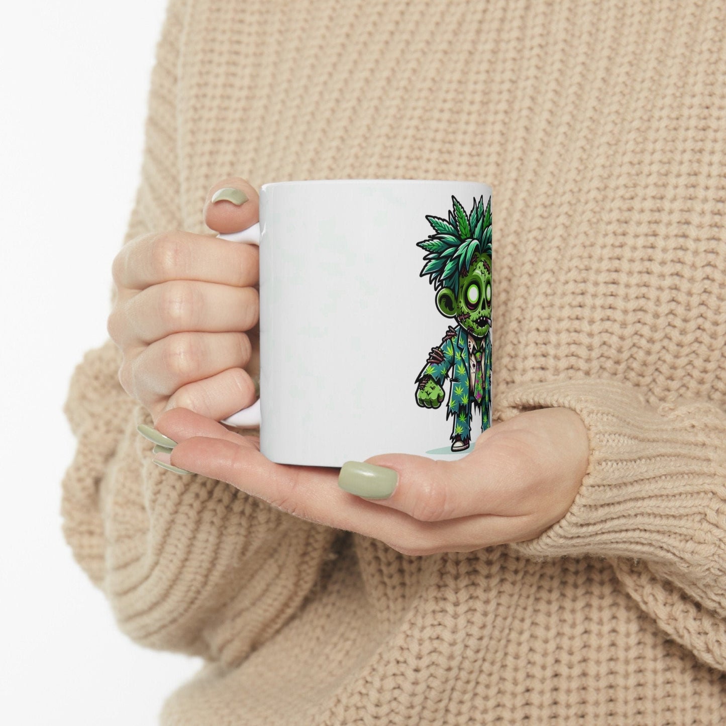 WEED ZOMBIE - Weed Coffee Mug (11oz) - Perfect Weed Gift for Weed Smokers, Stoners, Growers; Wake & Bake / 420 Weed / Marijuana Gift