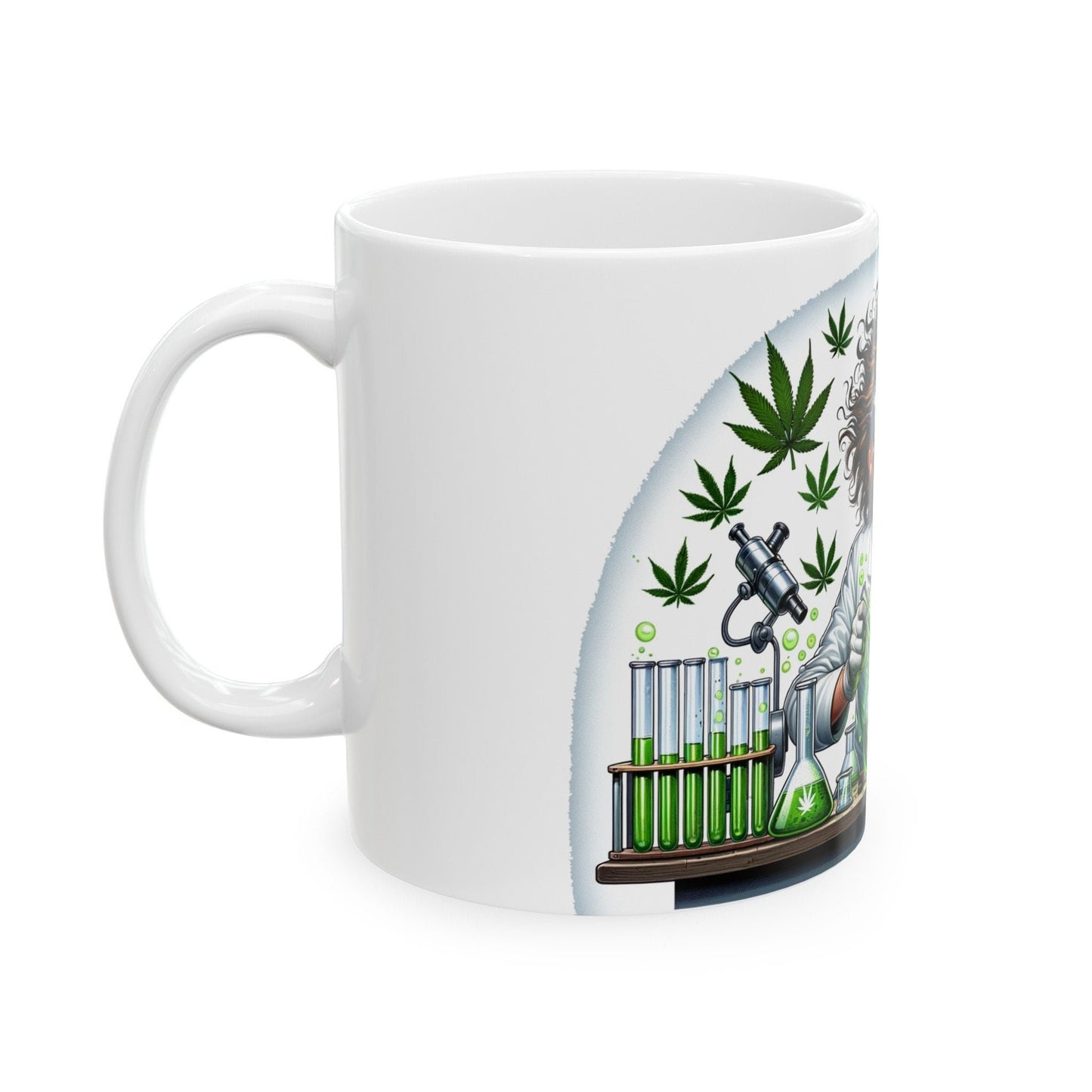 MAD WEED SCIENTIST - Weed Coffee Mug (11oz)- Perfect Weed Gift for Weed Smokers, Stoners, Growers; Wake & Bake / 420 Weed / Marijuana Gift