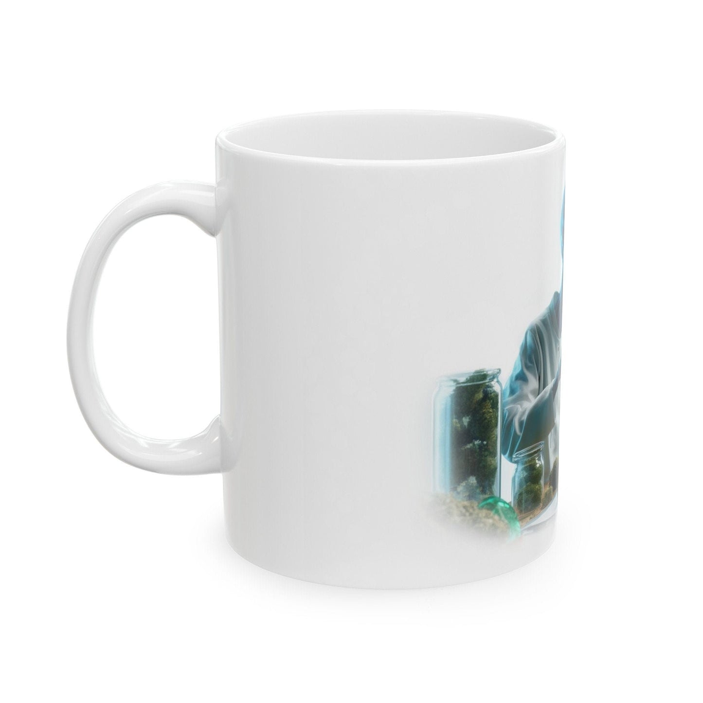 WEED ALIEN in LAB - Weed Coffee Mug (11oz)- Perfect Weed Gift for Weed Smokers, Stoners, Growers; Wake & Bake / 420 Weed Mug, Marijuana Gift