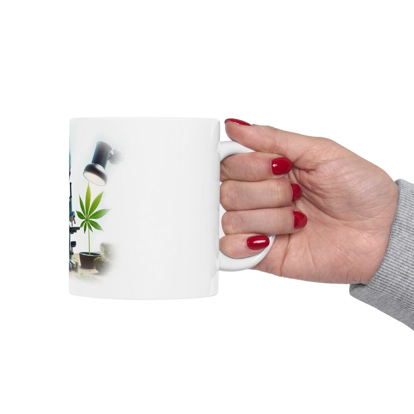 WEED ALIEN in LAB - Weed Coffee Mug (11oz)- Perfect Weed Gift for Weed Smokers, Stoners, Growers; Wake & Bake / 420 Weed Mug, Marijuana Gift