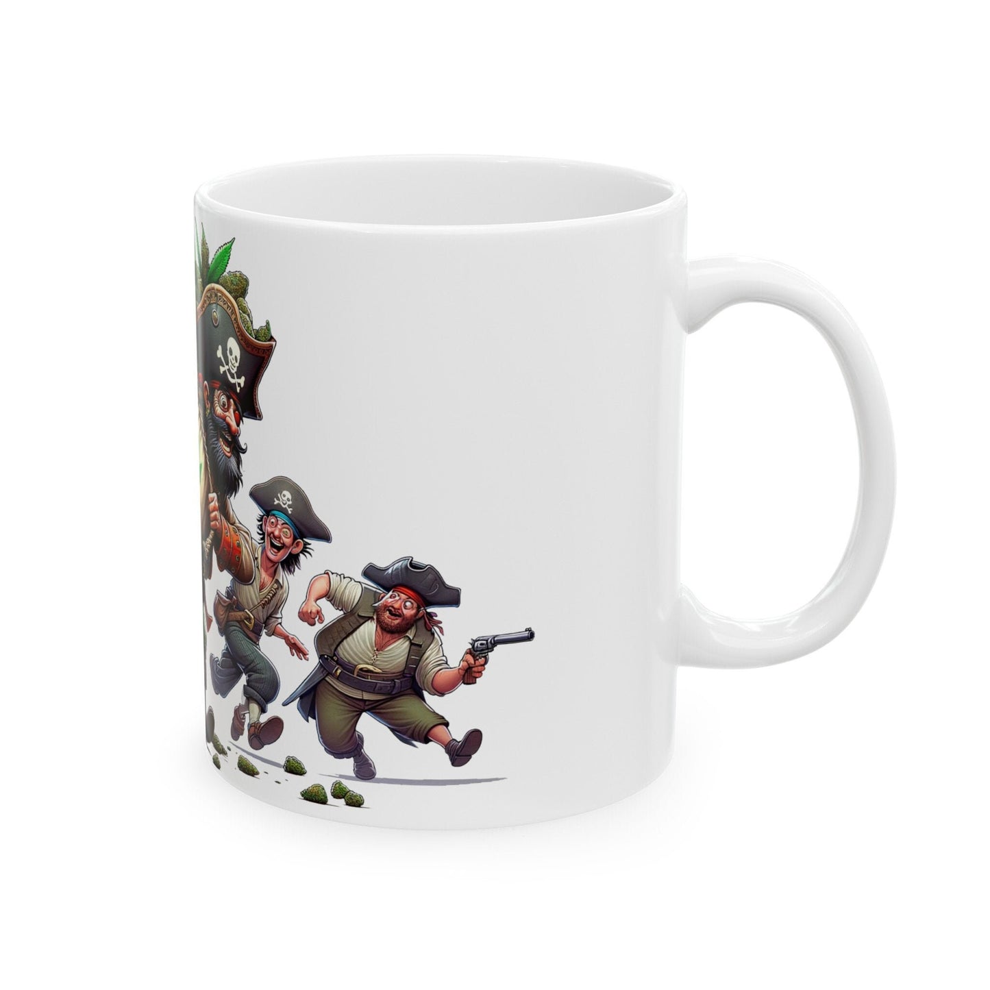 WEED PIRATES LOOT - Weed Coffee Mug (11oz)- Perfect Weed Gift for Weed Smokers, Stoners, Growers; Wake & Bake / 420 Weed Mug, Marijuana Gift