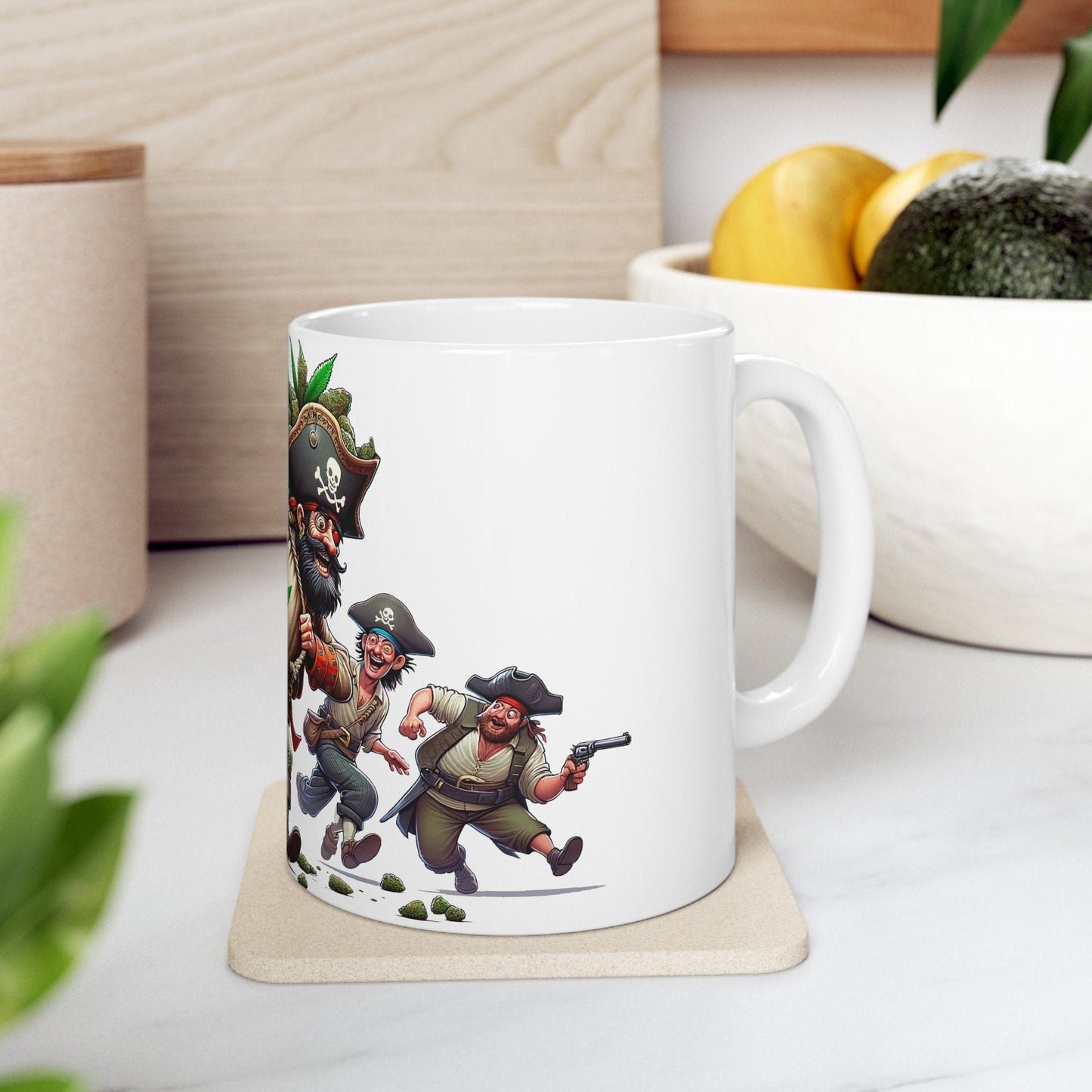 WEED PIRATES LOOT - Weed Coffee Mug (11oz)- Perfect Weed Gift for Weed Smokers, Stoners, Growers; Wake & Bake / 420 Weed Mug, Marijuana Gift