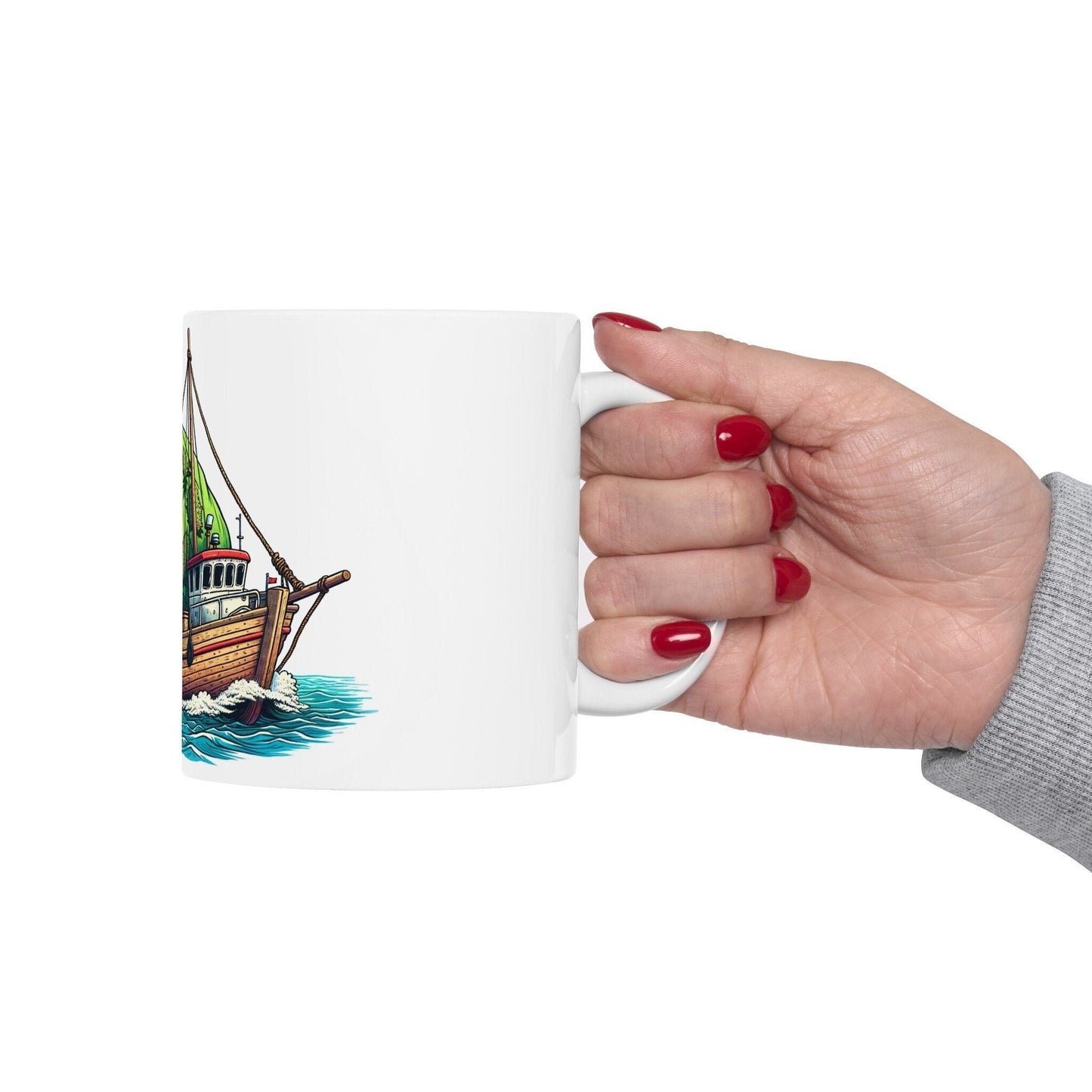 WEED AT SEA - Weed Coffee Mug (11oz) - Perfect Weed Gift for Weed Smokers, Stoners, Growers; Wake and Bake / 420 Weed Mug, Marijuana Gift