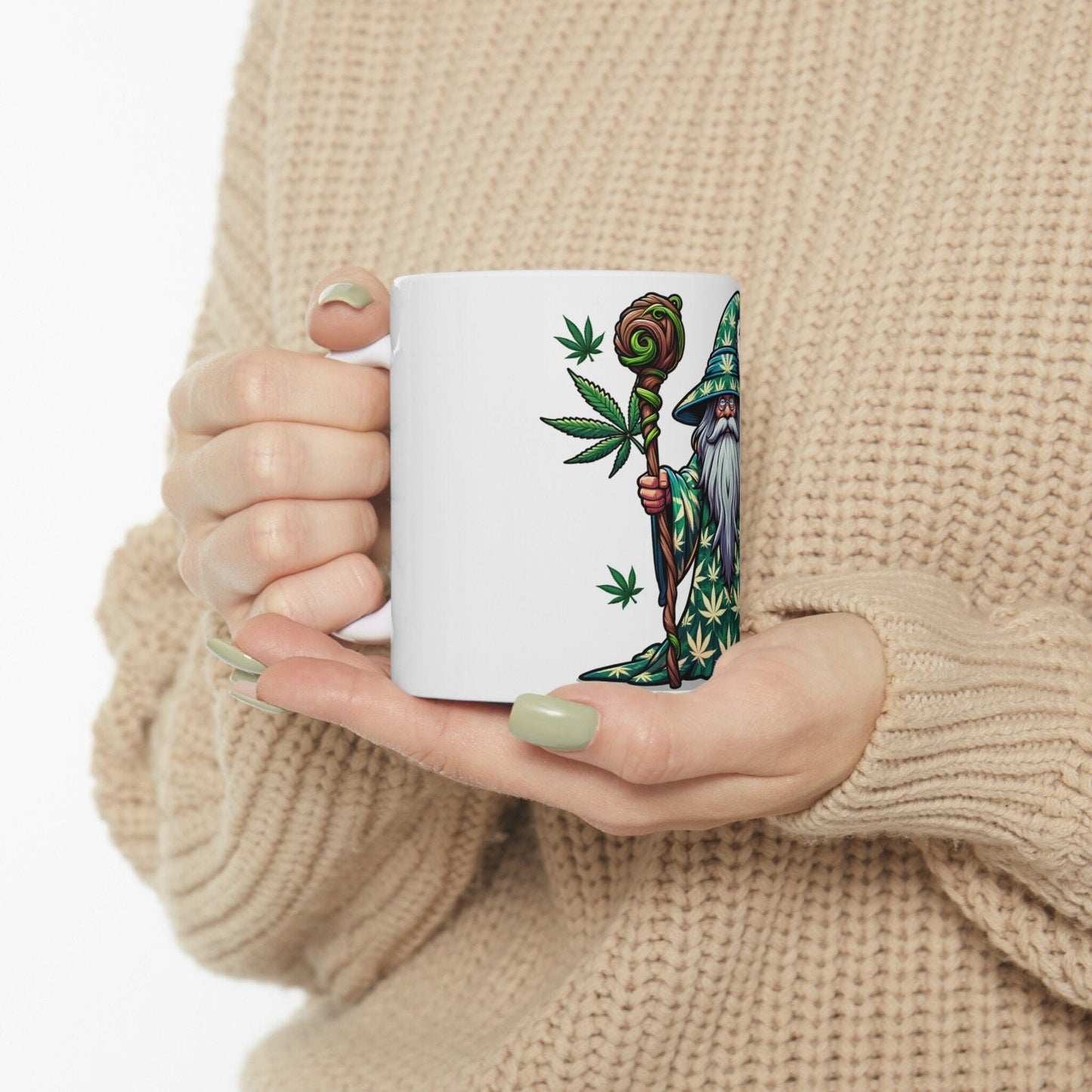 WEED WARLOCK - Weed Coffee Mug (11oz) - Perfect Weed Gift for Weed Smokers, Stoners, Growers; Wake and Bake / 420 Weed Mug, Marijuana Gift