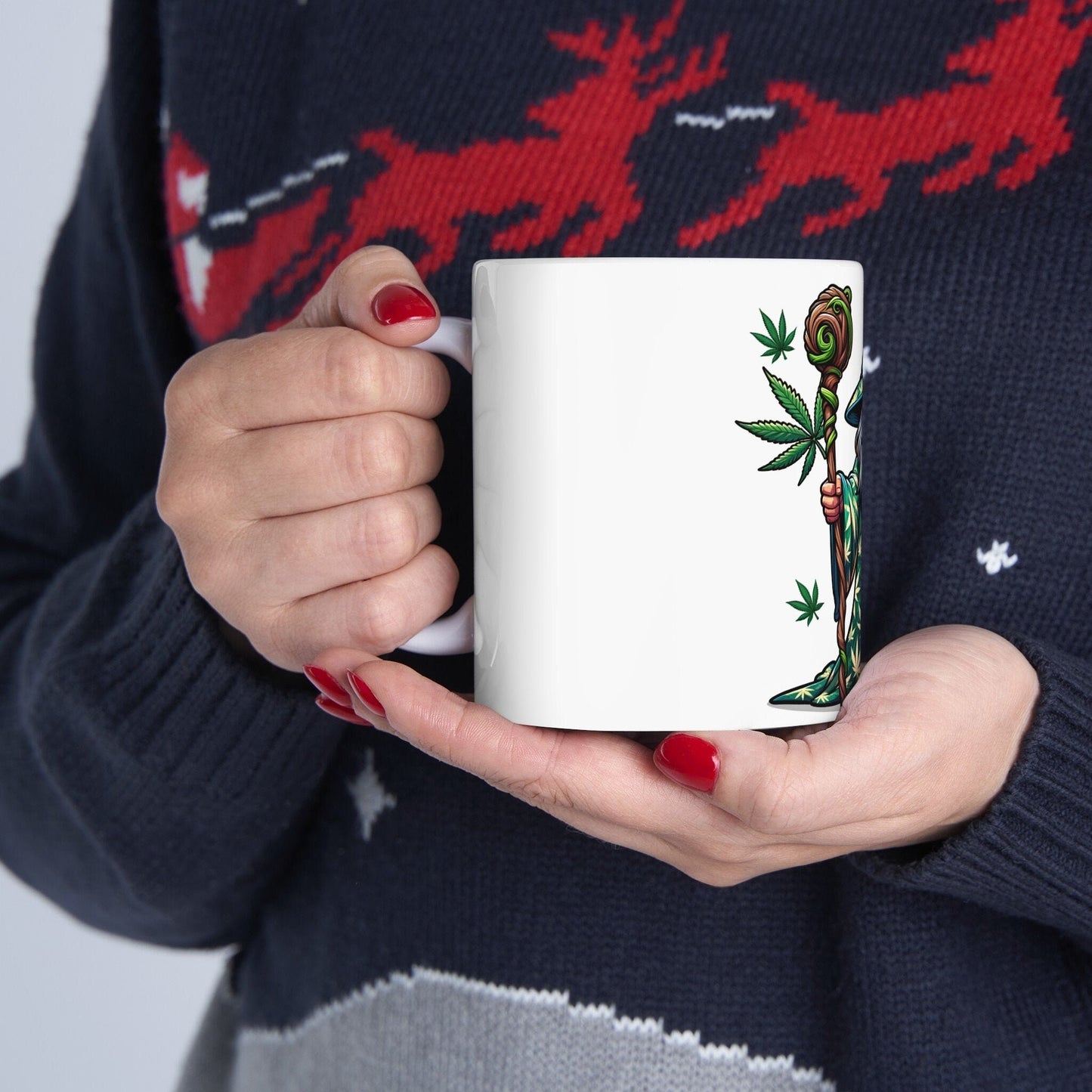 WEED WARLOCK - Weed Coffee Mug (11oz) - Perfect Weed Gift for Weed Smokers, Stoners, Growers; Wake and Bake / 420 Weed Mug, Marijuana Gift