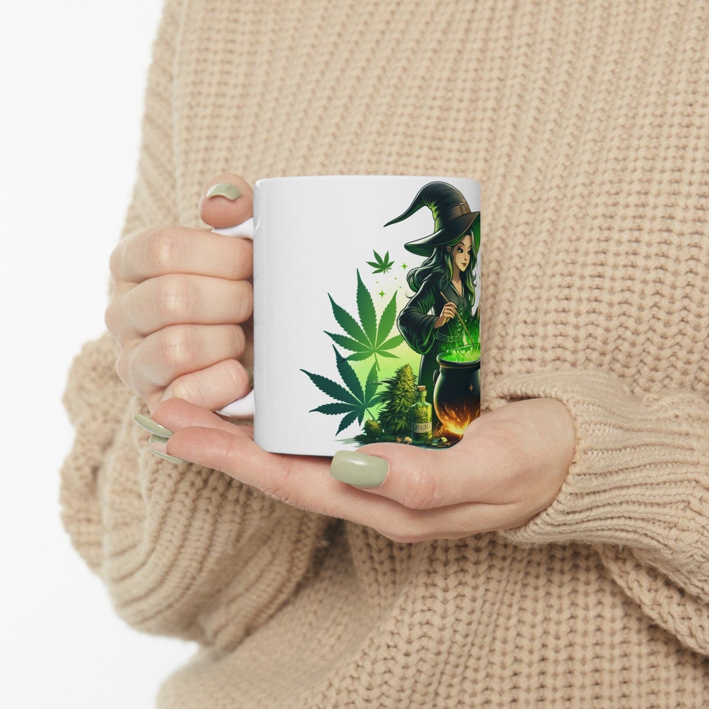 WEED WITCH with POTIONS - 420 Coffee Mug (11oz) Perfect Gift for Smokers/ Marijuana Gift; Wake & Bake Mug - Weed/Cannabis Cup / Stoner Mug