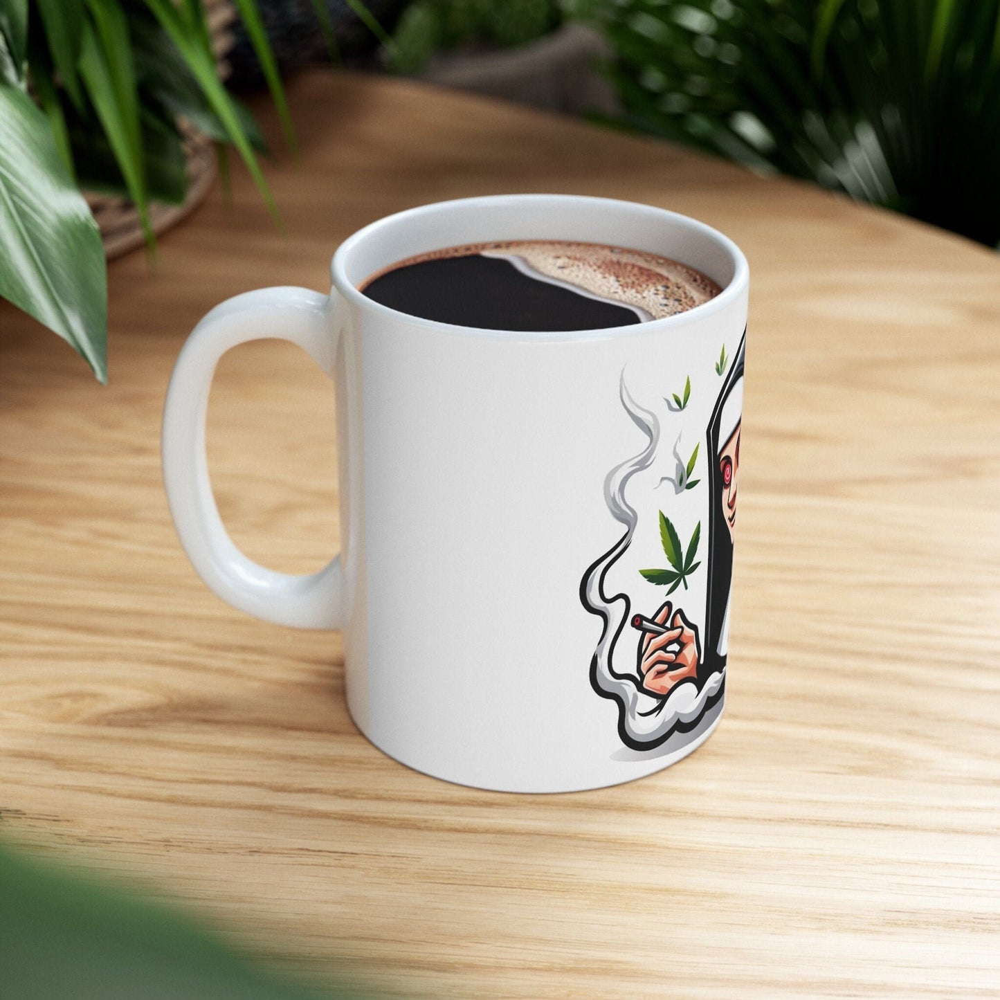 WEED NUN - 420 Coffee Mug (11oz) Perfect Gift for Smokers/ Marijuana Gift; Wake and Bake Mug - Cannabis Cup / Stoner Mug - Boyfriend Gift