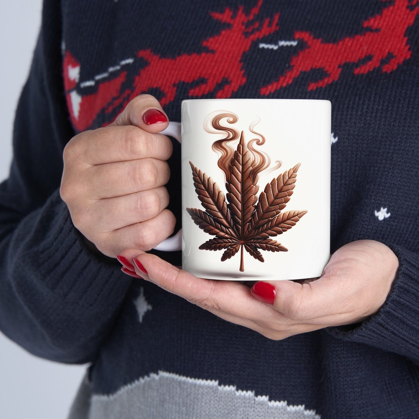 COFFEE WEED LEAF - 420 Coffee Mug (11oz) Perfect Gift for Smokers/ Marijuana Gift; Wake and Bake Mug - Cannabis Cup / Stoner Mug