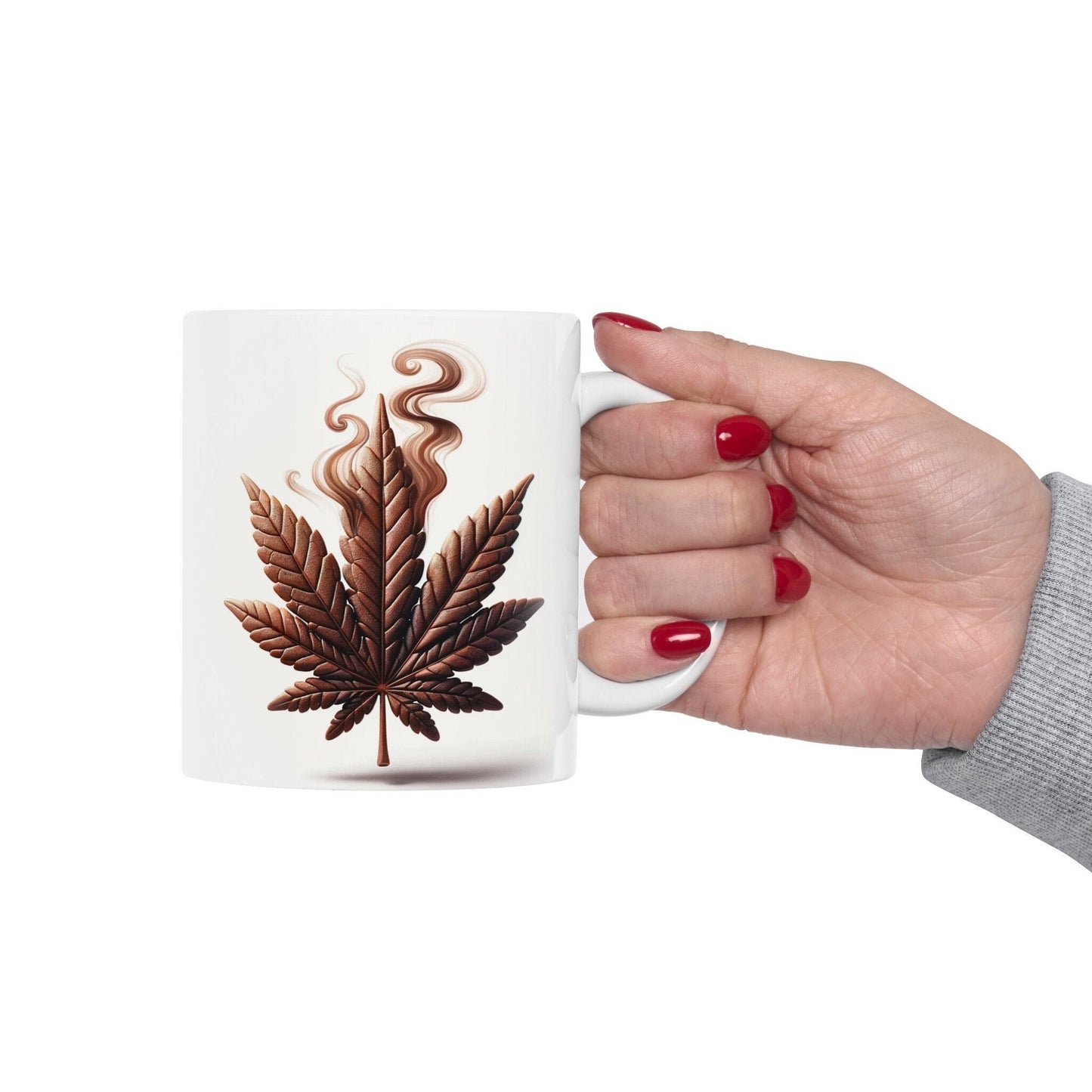 COFFEE WEED LEAF - 420 Coffee Mug (11oz) Perfect Gift for Smokers/ Marijuana Gift; Wake and Bake Mug - Cannabis Cup / Stoner Mug