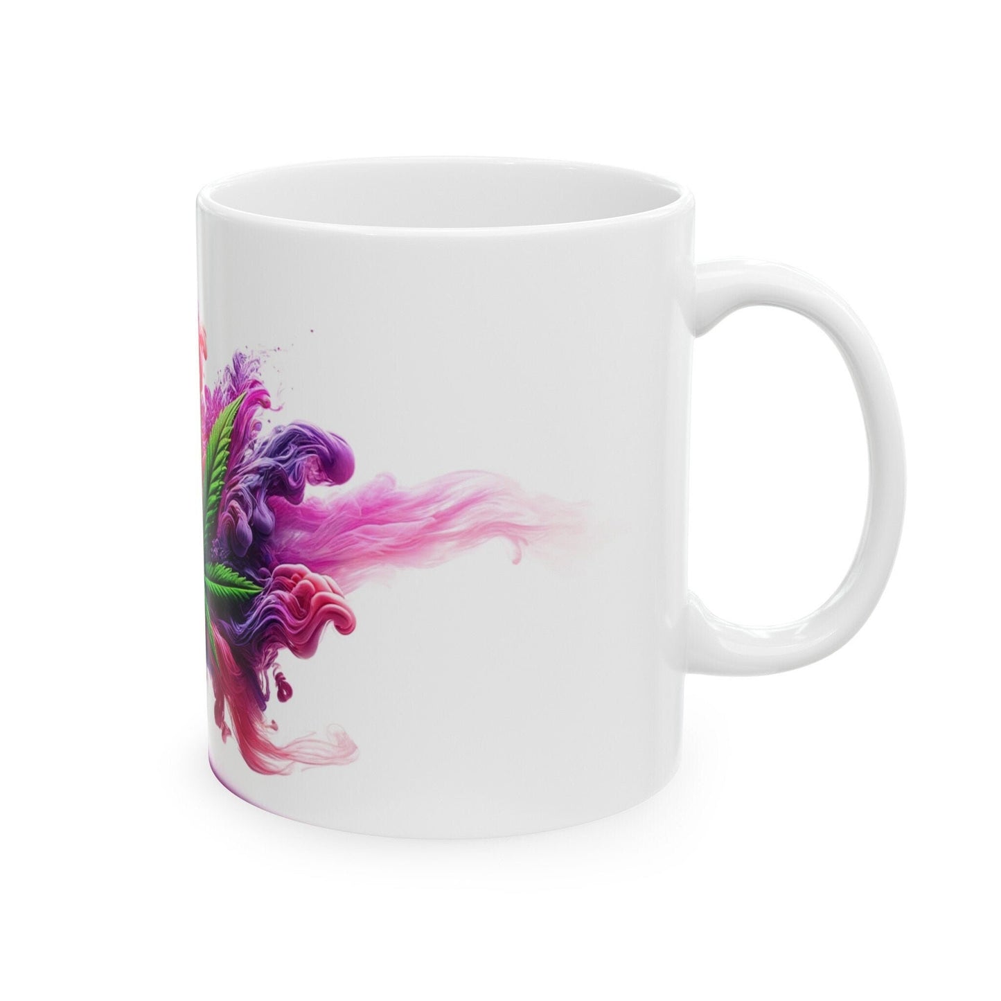 PURPLE/PINK SMOKEY Leaf - 420 Coffee Mugs (11oz) Perfect Gift for Smokers/ Marijuana Gift; Wake and Bake Mug - Cannabis Cup / Stoner Mug