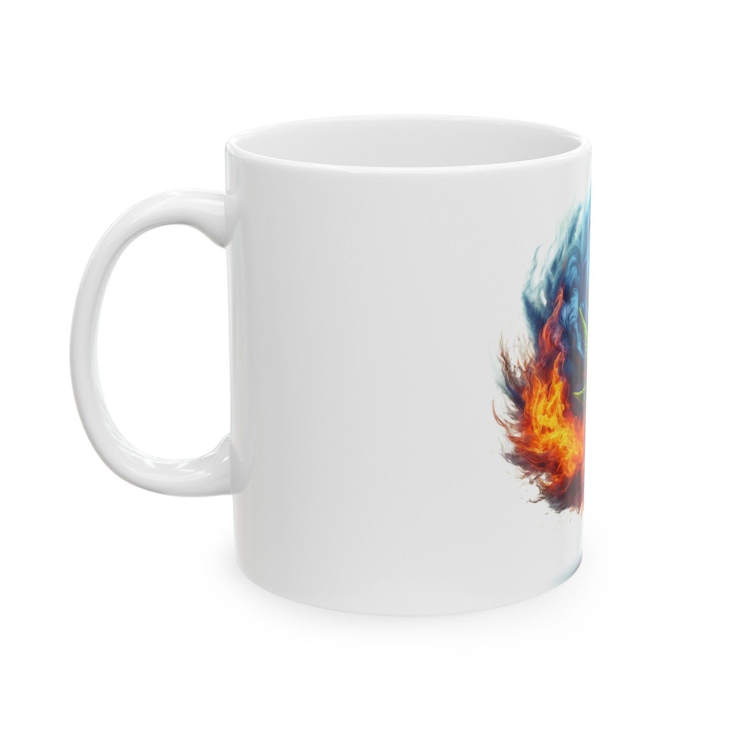 FIRE & WATER WEED Leaf - 420 Coffee Mugs (11oz) Perfect Gift for Smokers/ Marijuana Gift; Wake and Bake Mug - Cannabis Cup / Stoner Mug
