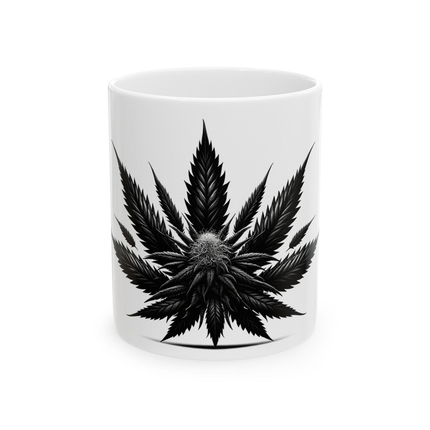 BLACK WEED PLANT - Weed Coffee Mugs (11oz) Perfect Gift for Smokers/ Marijuana Gift; Wake and Bake Mug - Cannabis Cup / Stoner Mug