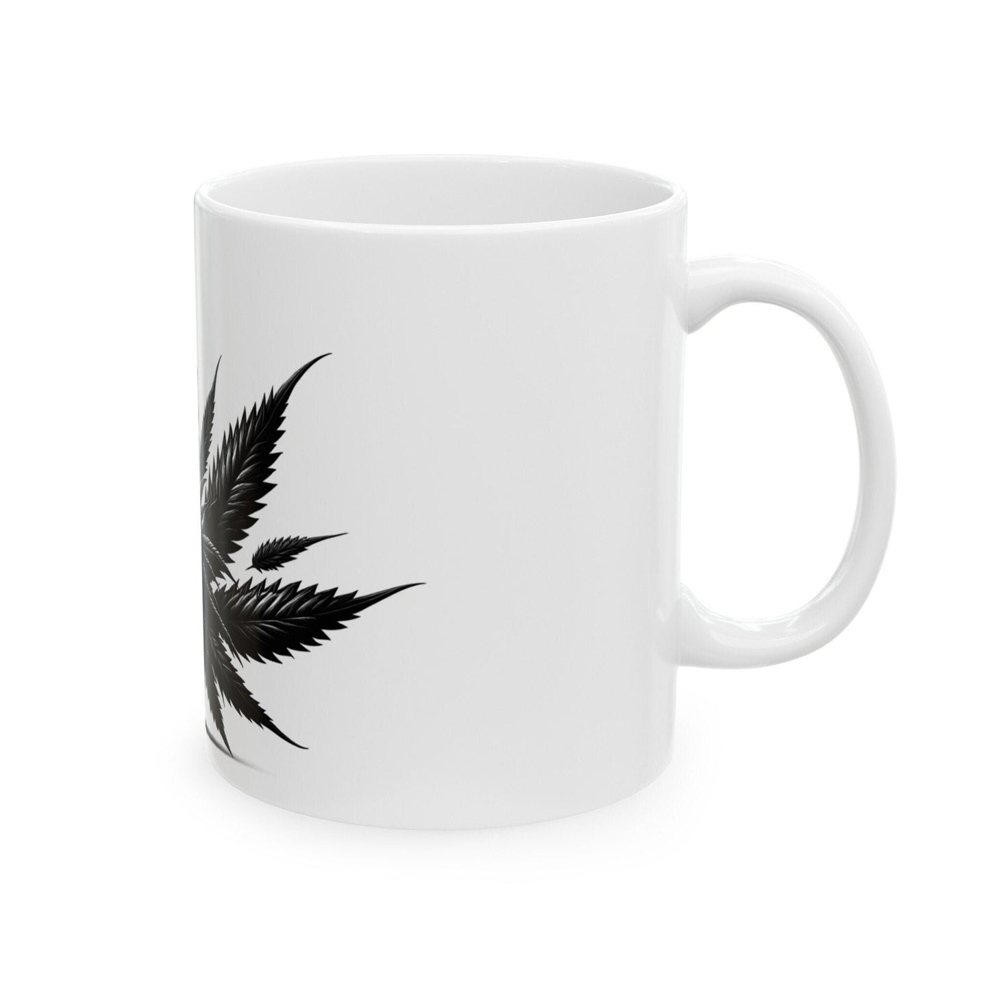 BLACK WEED PLANT - Weed Coffee Mugs (11oz) Perfect Gift for Smokers/ Marijuana Gift; Wake and Bake Mug - Cannabis Cup / Stoner Mug