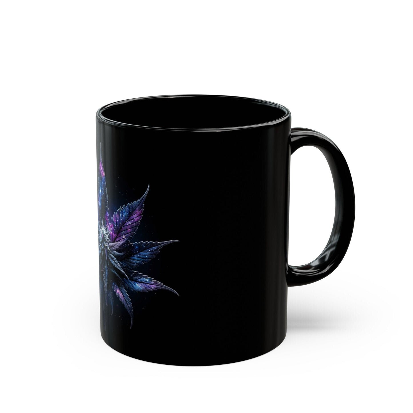 SPACE WEED PLANT - Weed Coffee Mug (Black 11oz) - Perfect Gift for Smokers, Stoners, Flowers; Wake and Bake Mug / Weed Mug / Black Mug