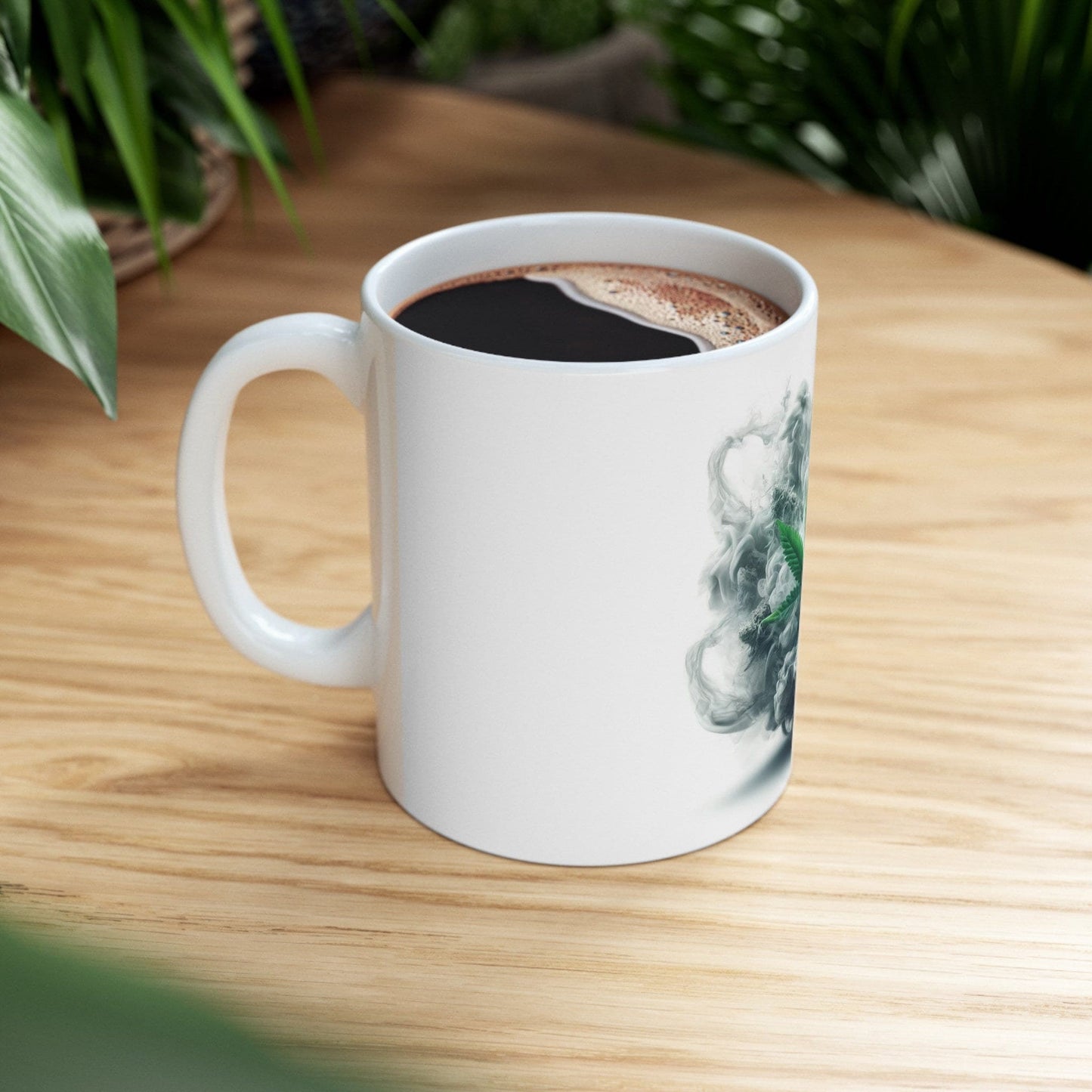 SMOKEY WEED FLOWER - Weed Coffee Mugs (11oz) Perfect Gift for Smokers/ Marijuana Gift; Wake and Bake Mug - Cannabis Cup / Stoner Mug