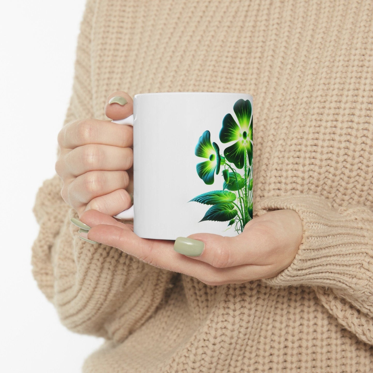 RADIOACTIVE WEED FLOWER - Weed Coffee Mugs (11oz) Perfect Gift for Smokers/ Marijuana Gift; Wake and Bake Mug - Cannabis Cup / Stoner Mug
