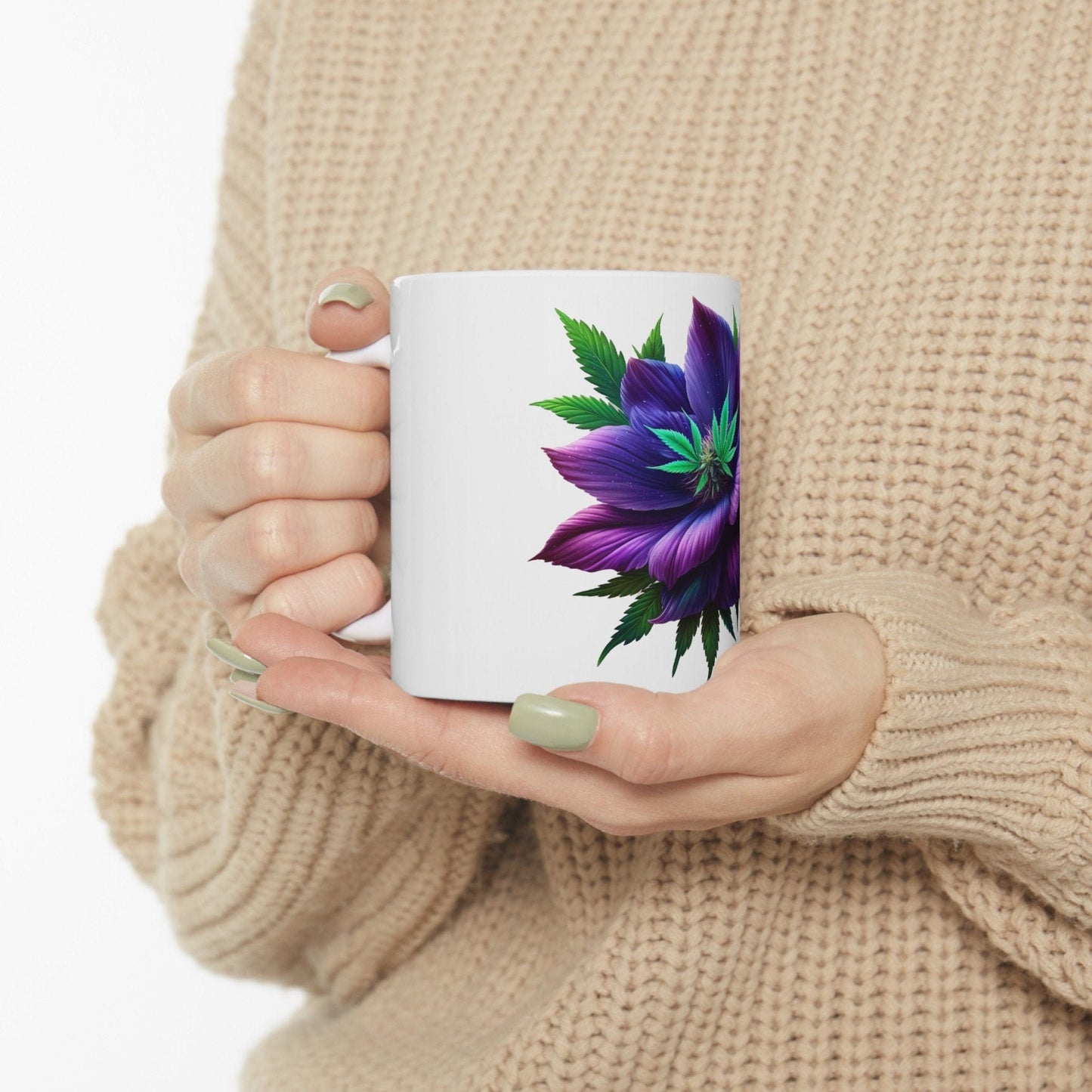 ROYAL PURPLE Weed FLOWER - Weed Coffee Mugs (11oz) Perfect Gift for Smokers/ Marijuana Gift; Wake and Bake Mug - Cannabis Cup / Stoner Mug