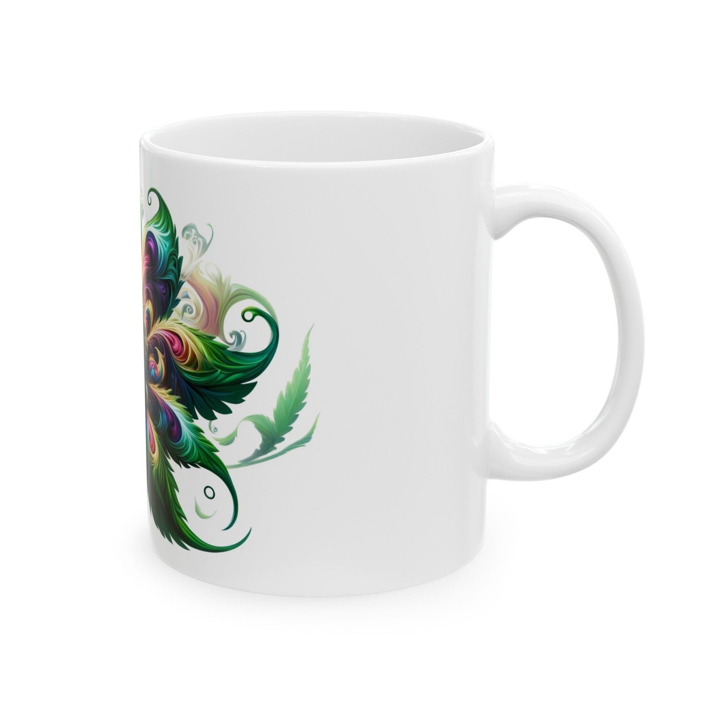 ARTSY WEED FLOWER - Weed Coffee Mugs (11oz) Perfect Gift for Smokers/ Marijuana Gift; Wake and Bake Mug - Cannabis Cup / Stoner Mug