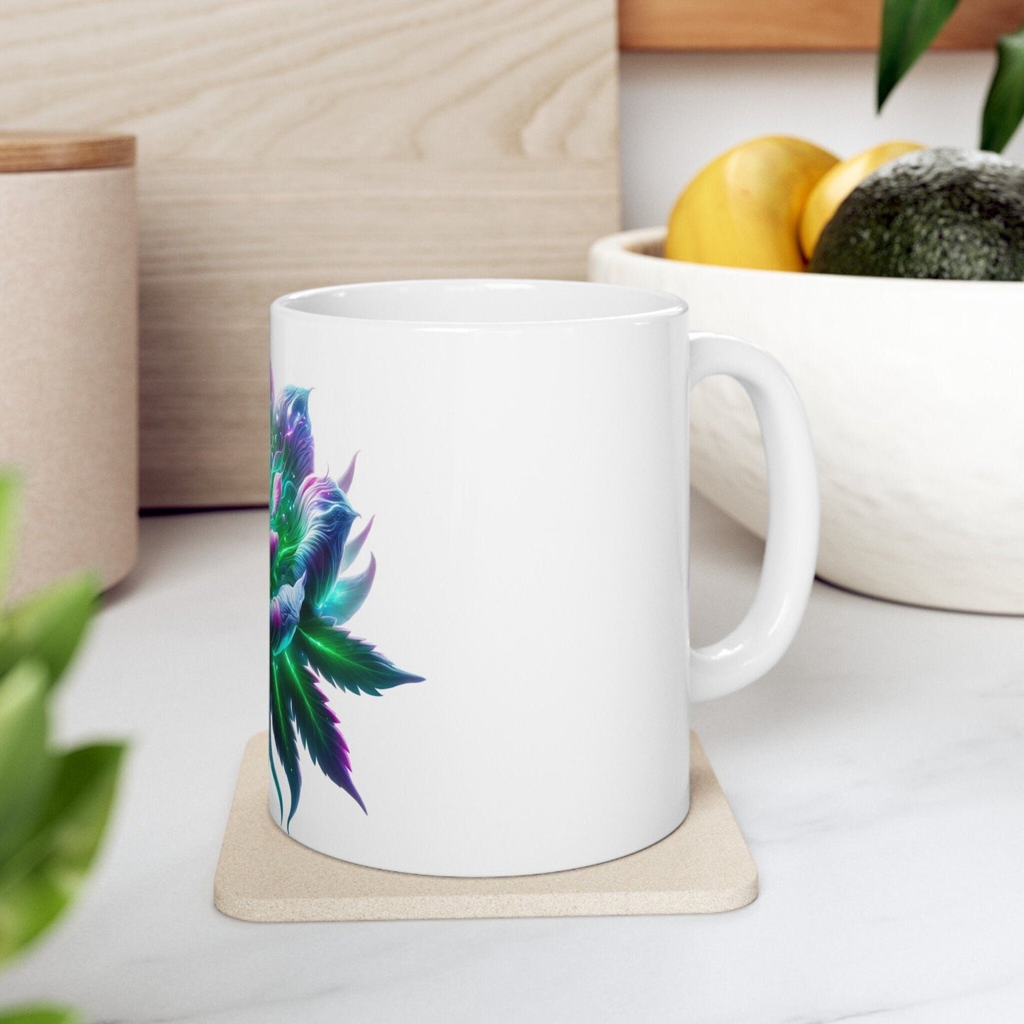 ALIEN WEED FLOWER - Weed Coffee Mugs (11oz) Perfect Gift for Smokers/ Marijuana Gift; Wake and Bake Mug - Cannabis Cup / Stoner Mug
