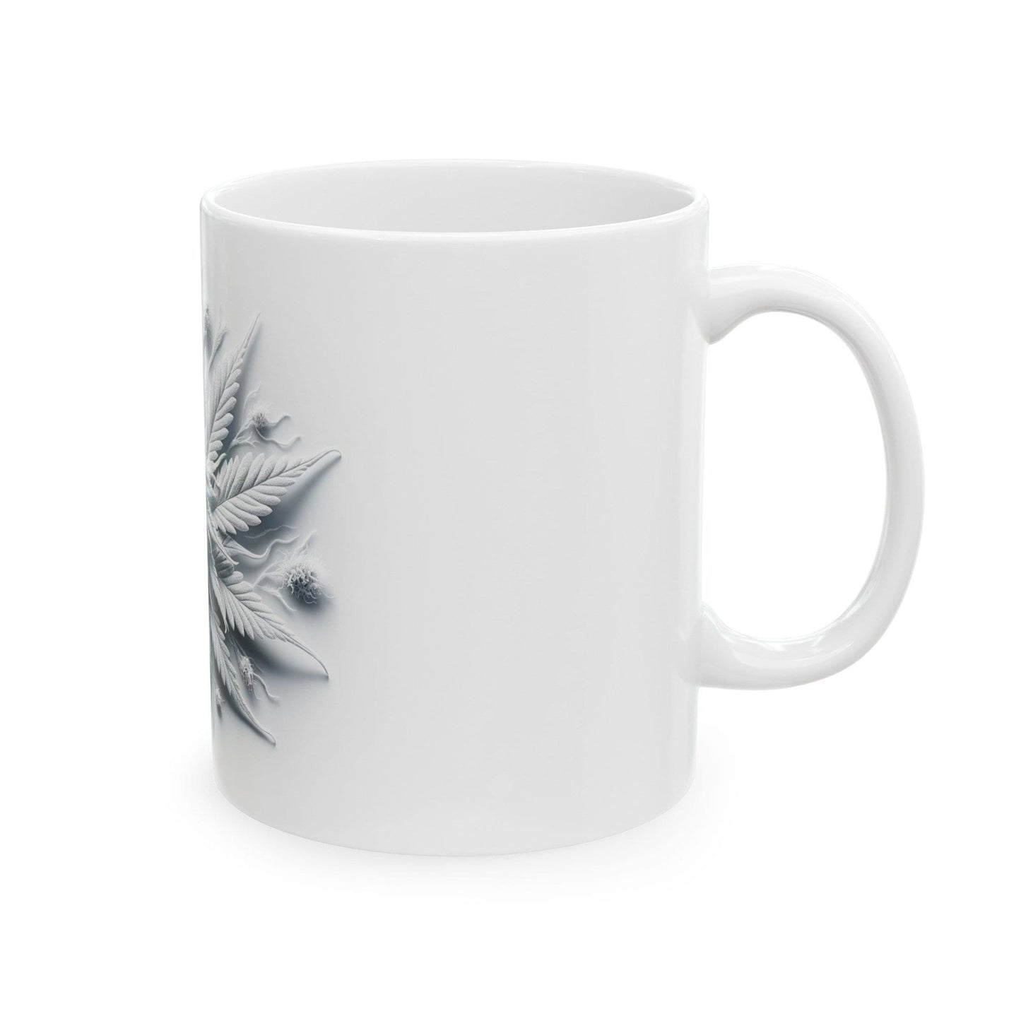 WHITE WEED FLOWER - Weed Coffee Mugs (11oz) Perfect Gift for Smokers/ Marijuana Gift; Wake and Bake Mug - Cannabis Cup / Stoner Mug