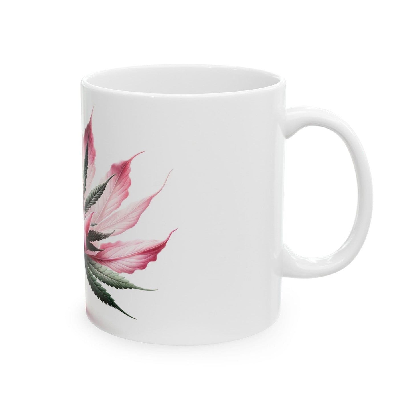 PINK WEED FLOWER - Weed Coffee Mugs (11oz) Perfect Gift for Smokers/ Marijuana Gift; Wake and Bake Mug - Cannabis Cup / Stoner Mug