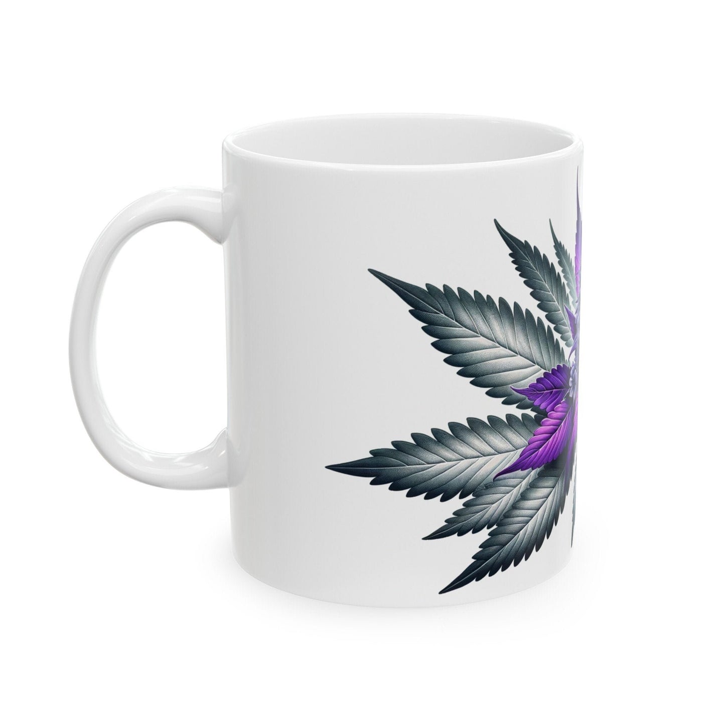 PURPLE WEED FLOWER - Weed Coffee Mugs (11oz) Perfect Gift for Smokers/ Marijuana Gift; Wake and Bake Mug - Cannabis Cup / Stoner Mug