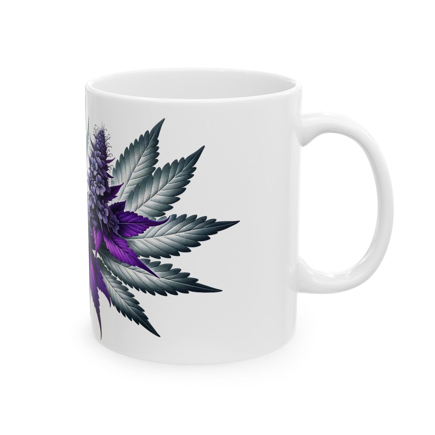PURPLE WEED FLOWER - Weed Coffee Mugs (11oz) Perfect Gift for Smokers/ Marijuana Gift; Wake and Bake Mug - Cannabis Cup / Stoner Mug