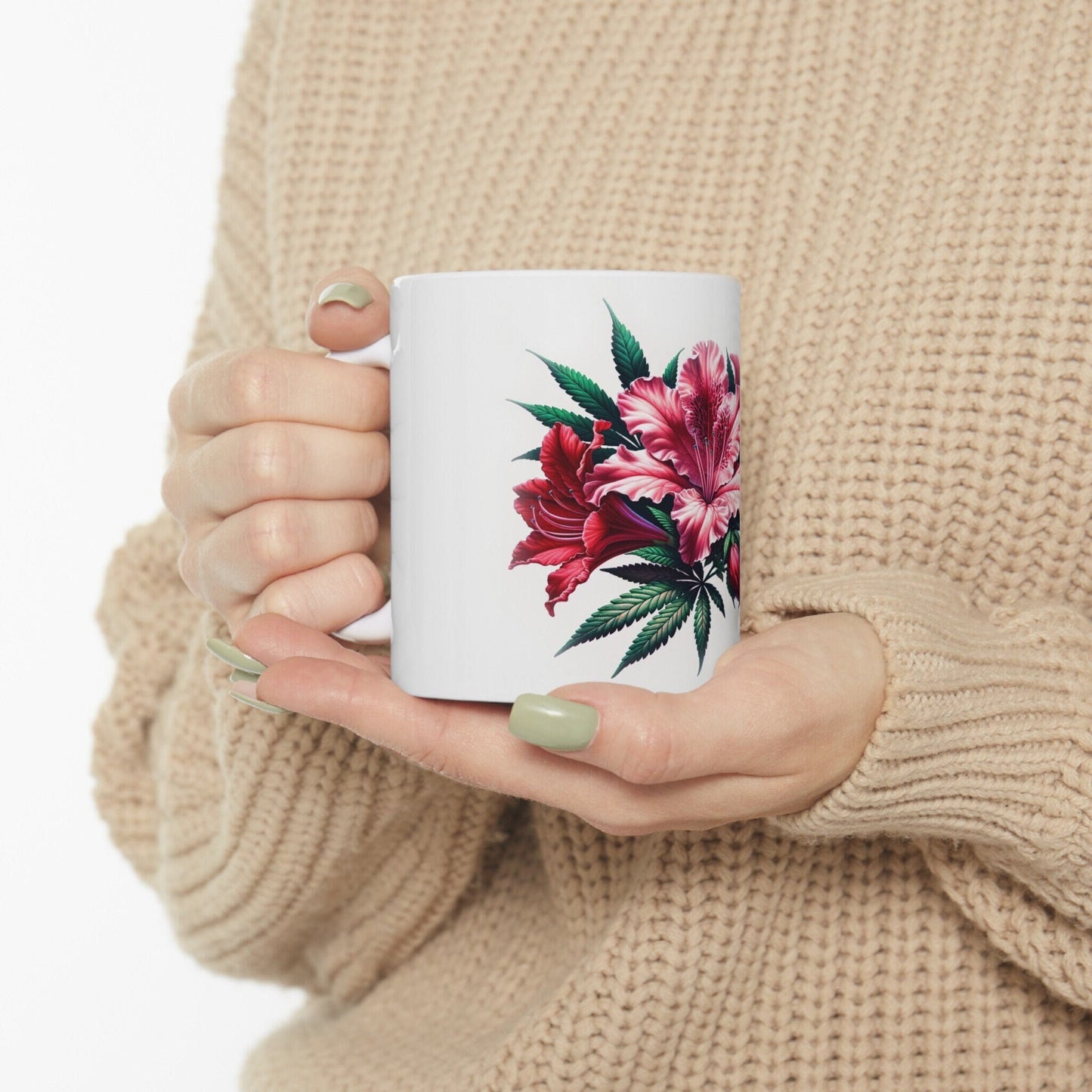 AZALEA WEED FLOWER - Weed Coffee Mugs (11oz) Perfect Gift for Smokers/ Marijuana Gift; Wake and Bake Mug - Cannabis Cup / Stoner Mug
